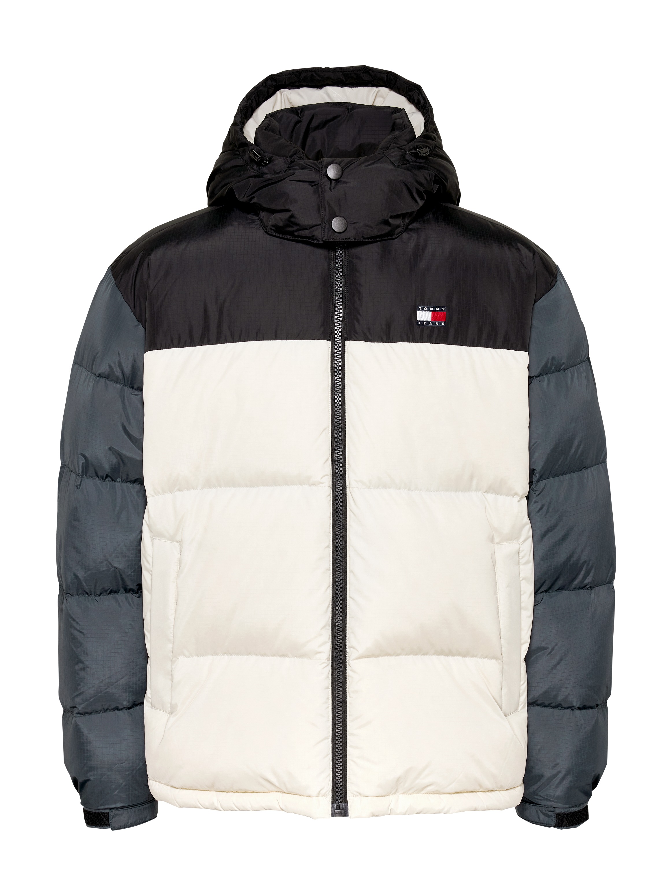 Tommy Jeans Steppjacke »TJM ALASKA COLORBLOCK PUFFER«, mit Kapuze, im mehrfarbigen Design