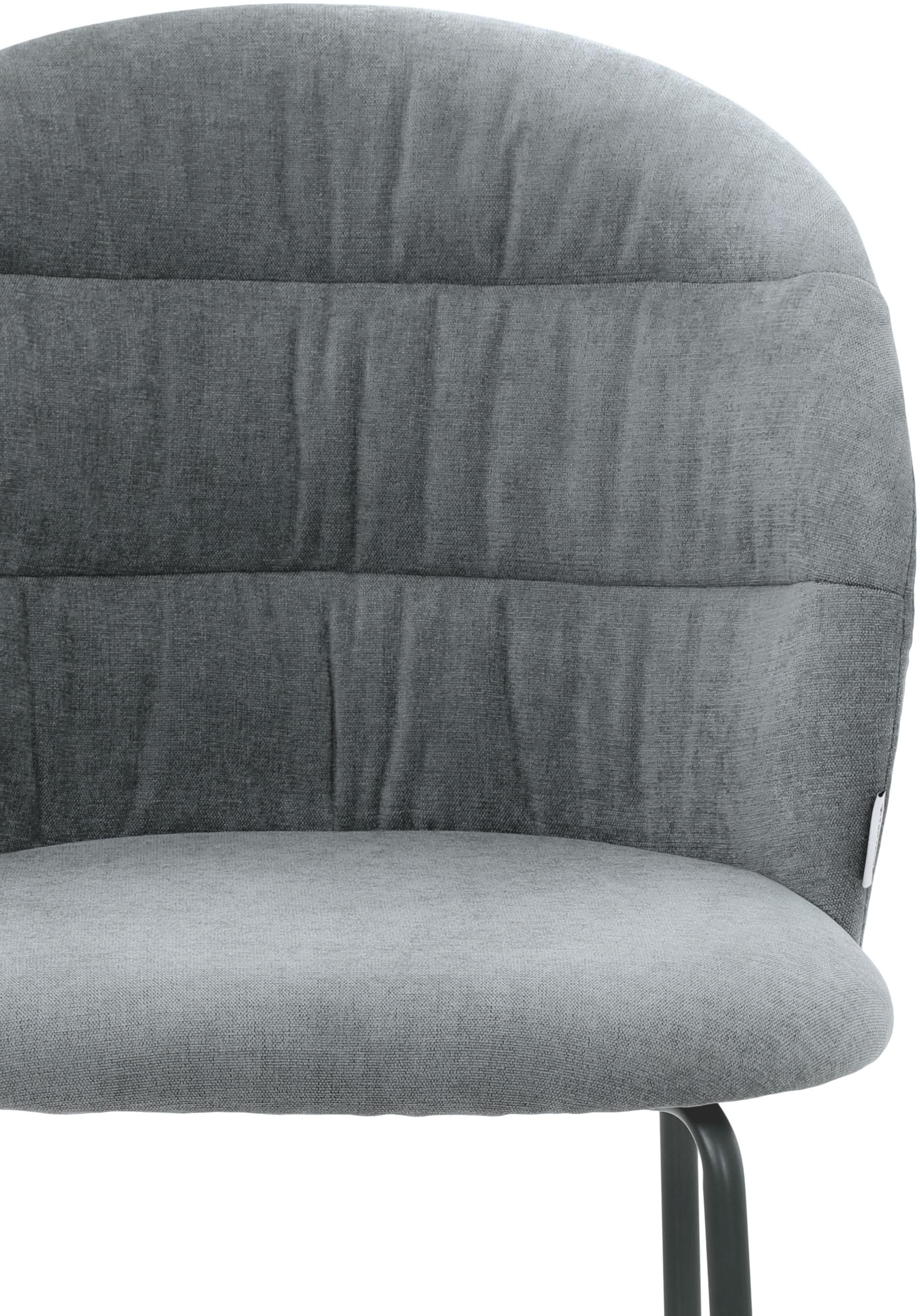 TOM TAILOR HOME 4-Fussstuhl »LEAF CHAIR«, (Set), 2 St., Chenille, 4-Fussgestell, Raffung in der Rückenlehne