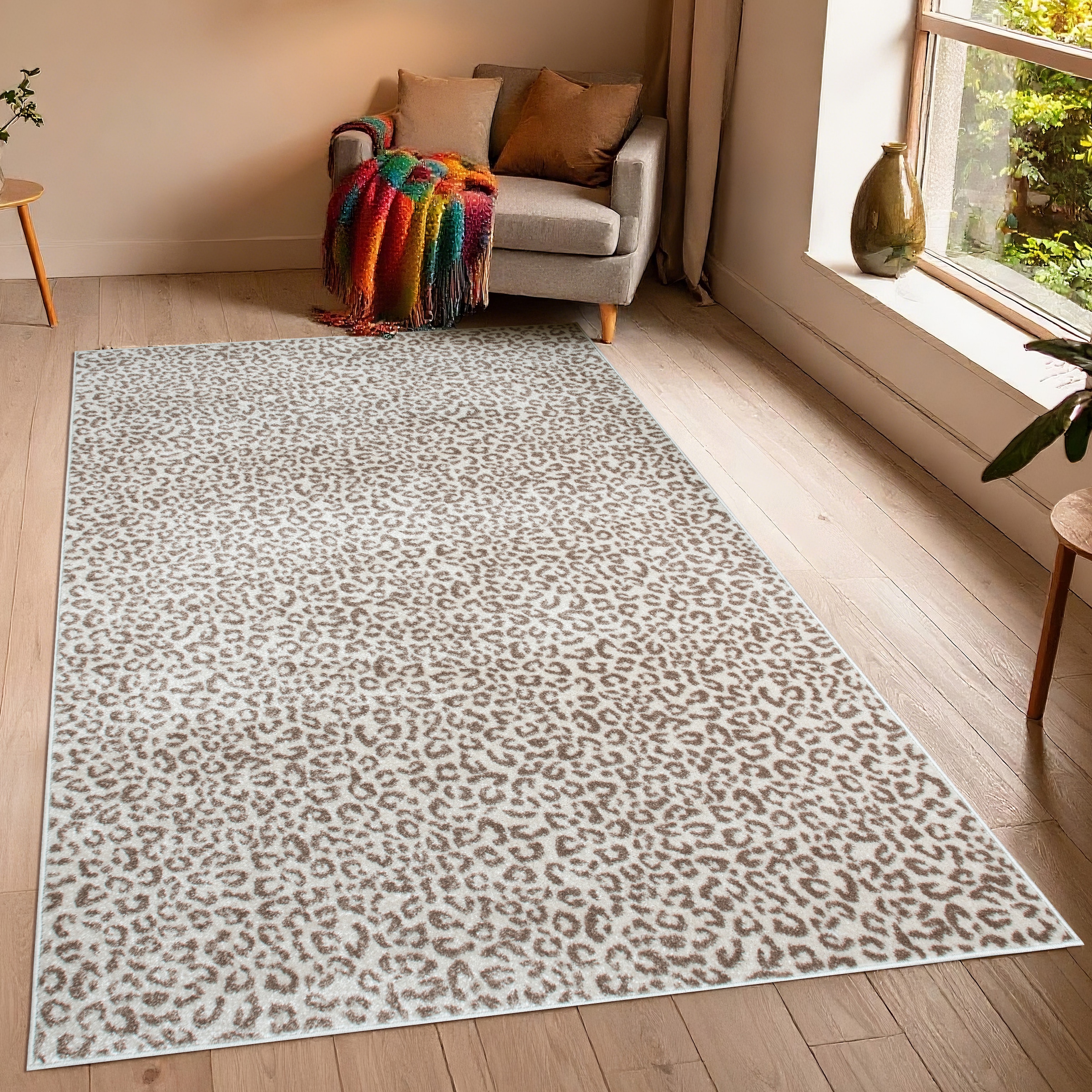 GOODproduct Tapis »Fynna, Leoparden-Muster, Animal Print, modern« Rectangulaire 9 mm Höhe Léopard, peluche très douce, salon, chambre, salle à manger