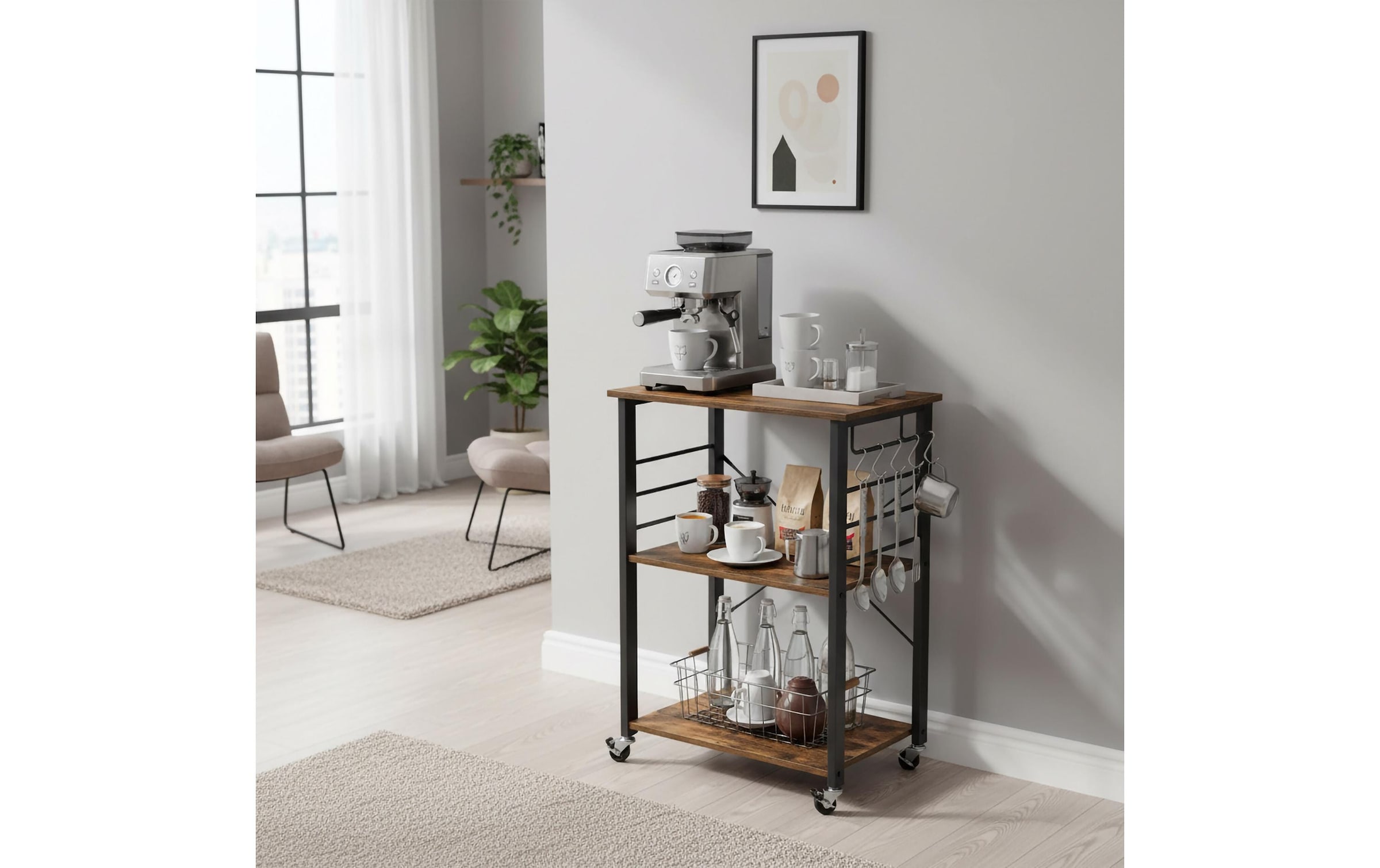 relaxdays Küchenwagen »89 x 60 x 40 cm«