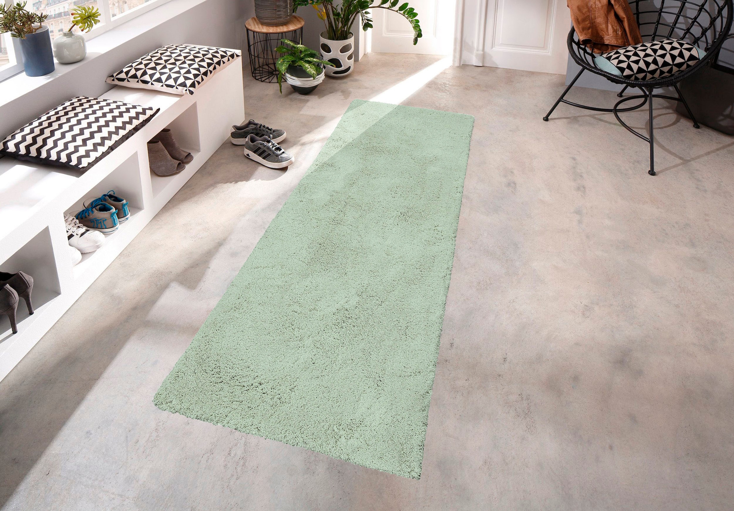 my home Hochflor-Läufer »Desner«, rechteckig, 38 mm Höhe, besonders weich und flauschig durch Microfaser, fussbodenheizungsgeeignet, Teppichläufer, Brücke, ideale Teppiche für Wohnzimmer, Schlafzimmer, Esszimmer, Flur & Diele