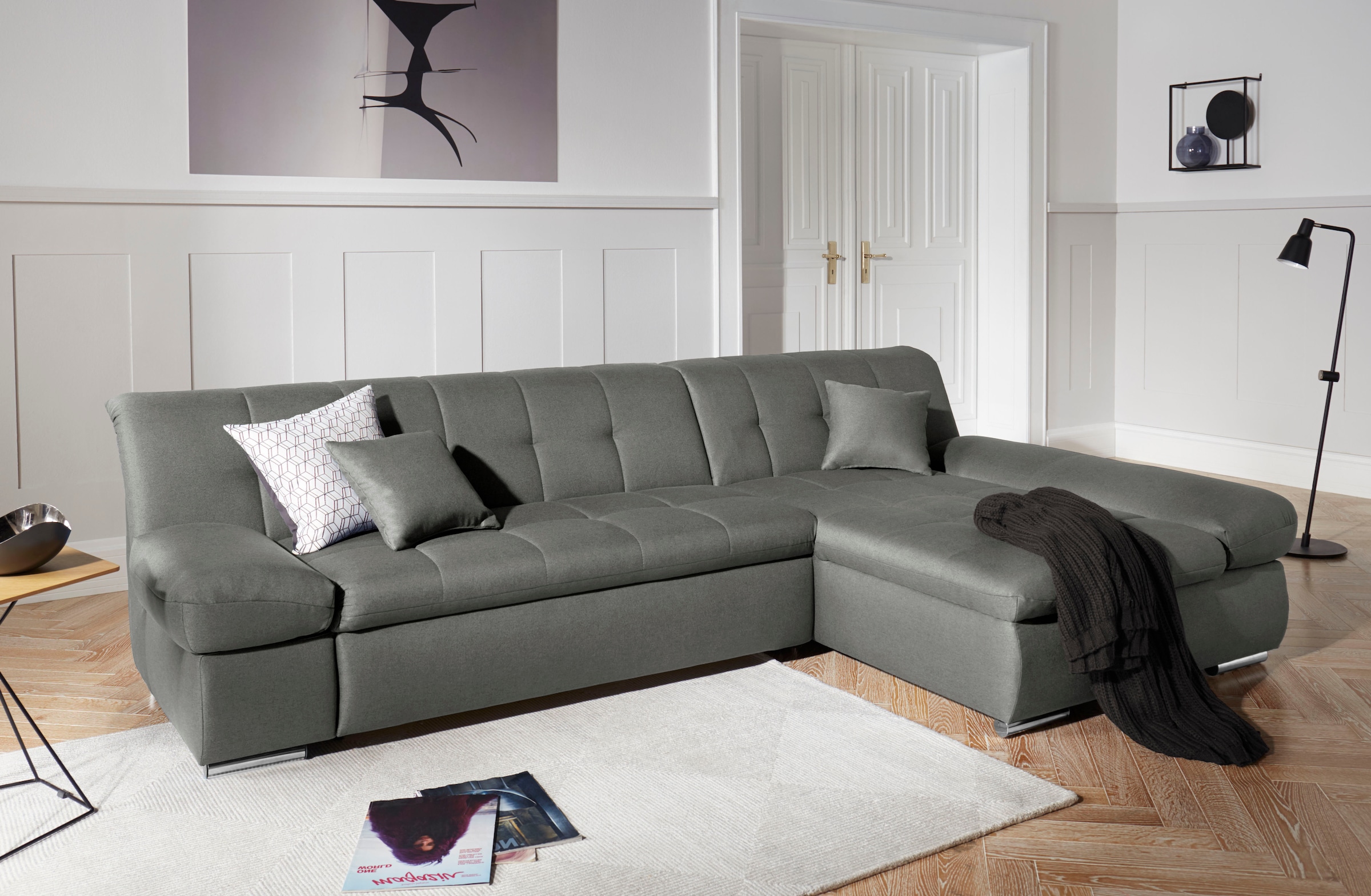 DOMO collection Canapé d'angle »MONA 297x173 cm, modern und komfortabel« canapé d'angle avec fonction lit, forme en L