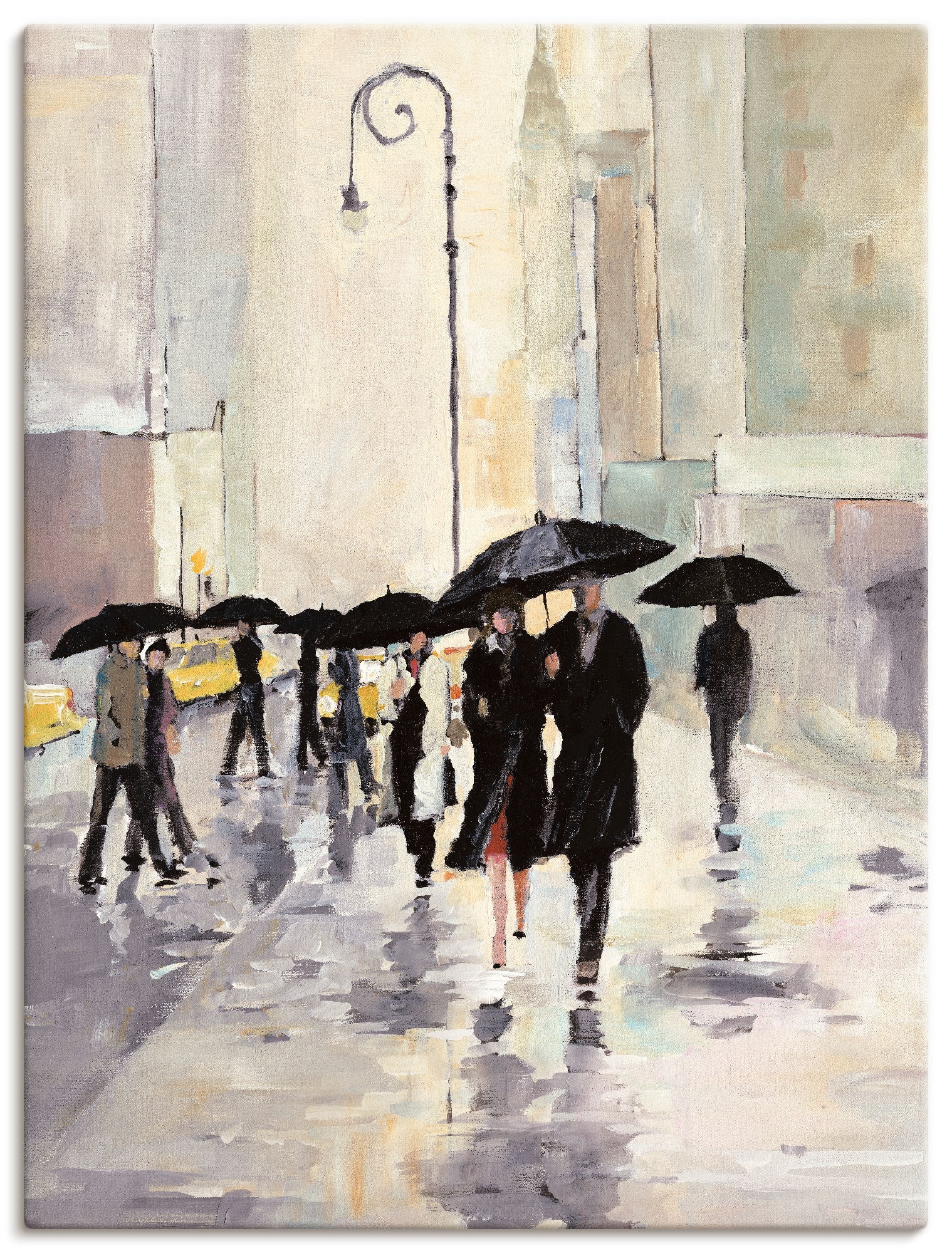Image of Artland Wandbild "Stadt im Regen" Gruppen & Familien 1 Stk. tlg. als Leinwandbild, Poster in verschied. Grössen