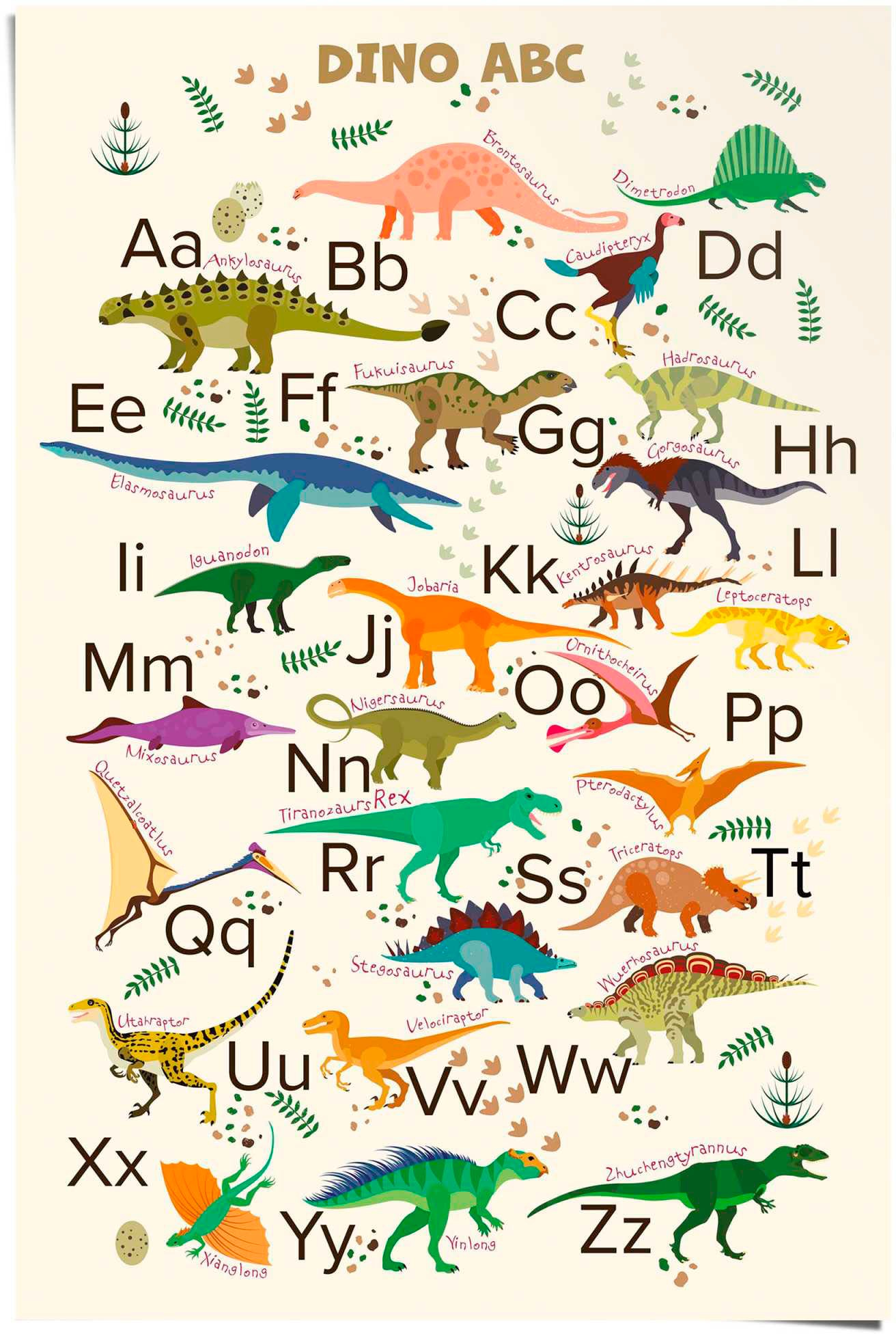 Image of Reinders Poster "Dino ABC"