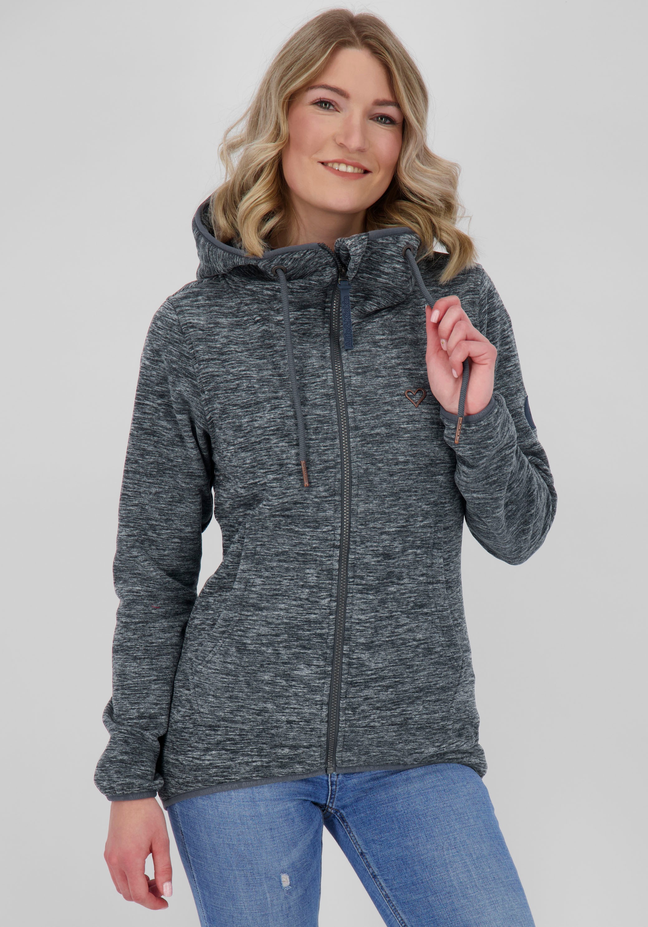 Image of Alife & Kickin Sweatshirt »YanaAK«, kuschelweiche Polarfleece-Jacke mit Kapuze in Melange-Optik bei Ackermann Versand Schweiz