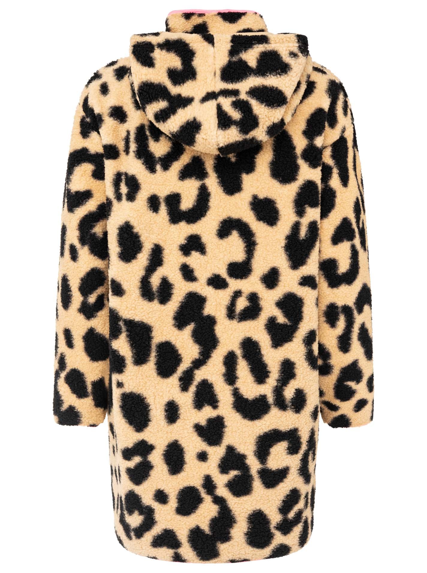 Zwillingsherz Kurzmantel »"Leo"« Animalprint, pinke Kanten an Ärmeln, Saum und Zipper, Eingriffstaschen