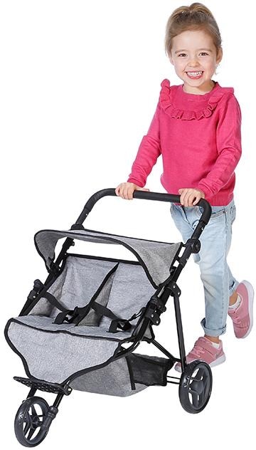 Knorrtoys® Puppen-Zwillingsbuggy »Duo - Jeans Grey«