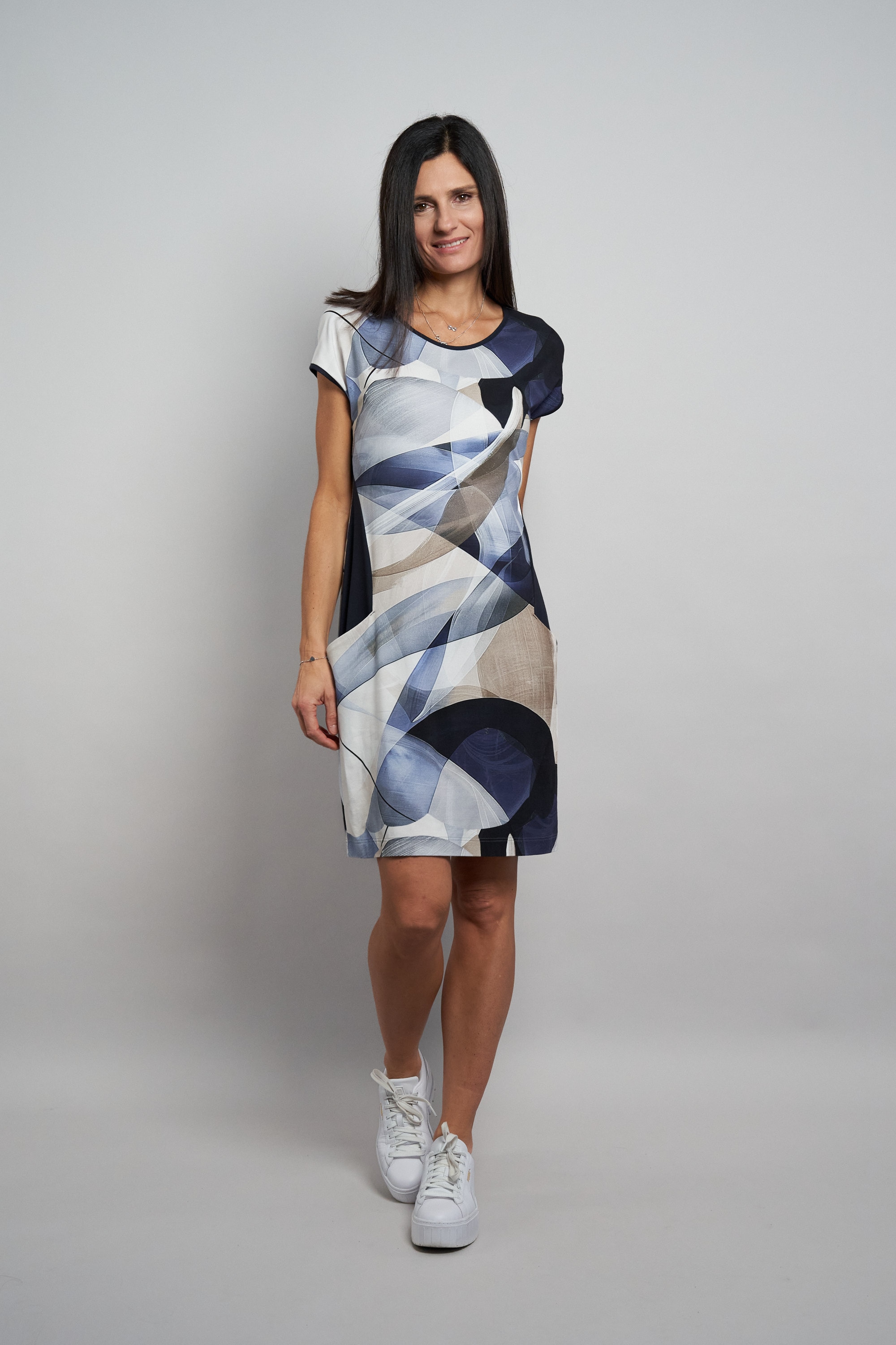 Image of Seidel Moden Druckkleid Ohne Taschen mit grafischem Muster - MADE IN GERMANY