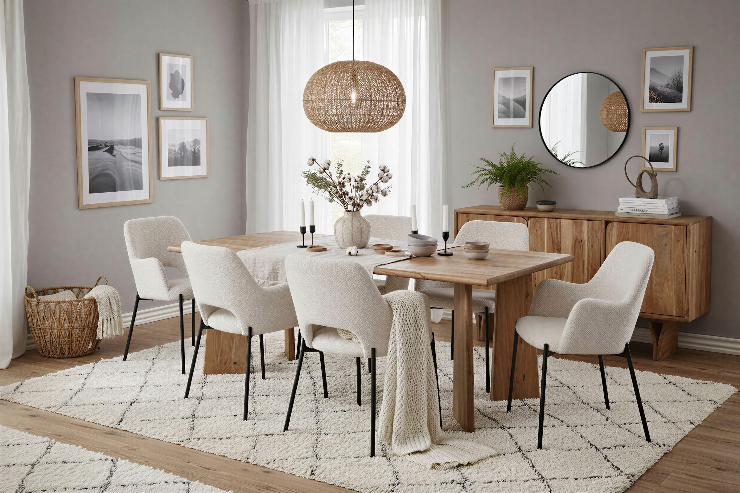 SIT Sideboard »Tallinn aus Akazie mit Holzwangen-Gestell & 3 Türen« 1 Stk. tlg. 3 Türen, viel Stauraum & sichtbare Akazienholz-Maserung