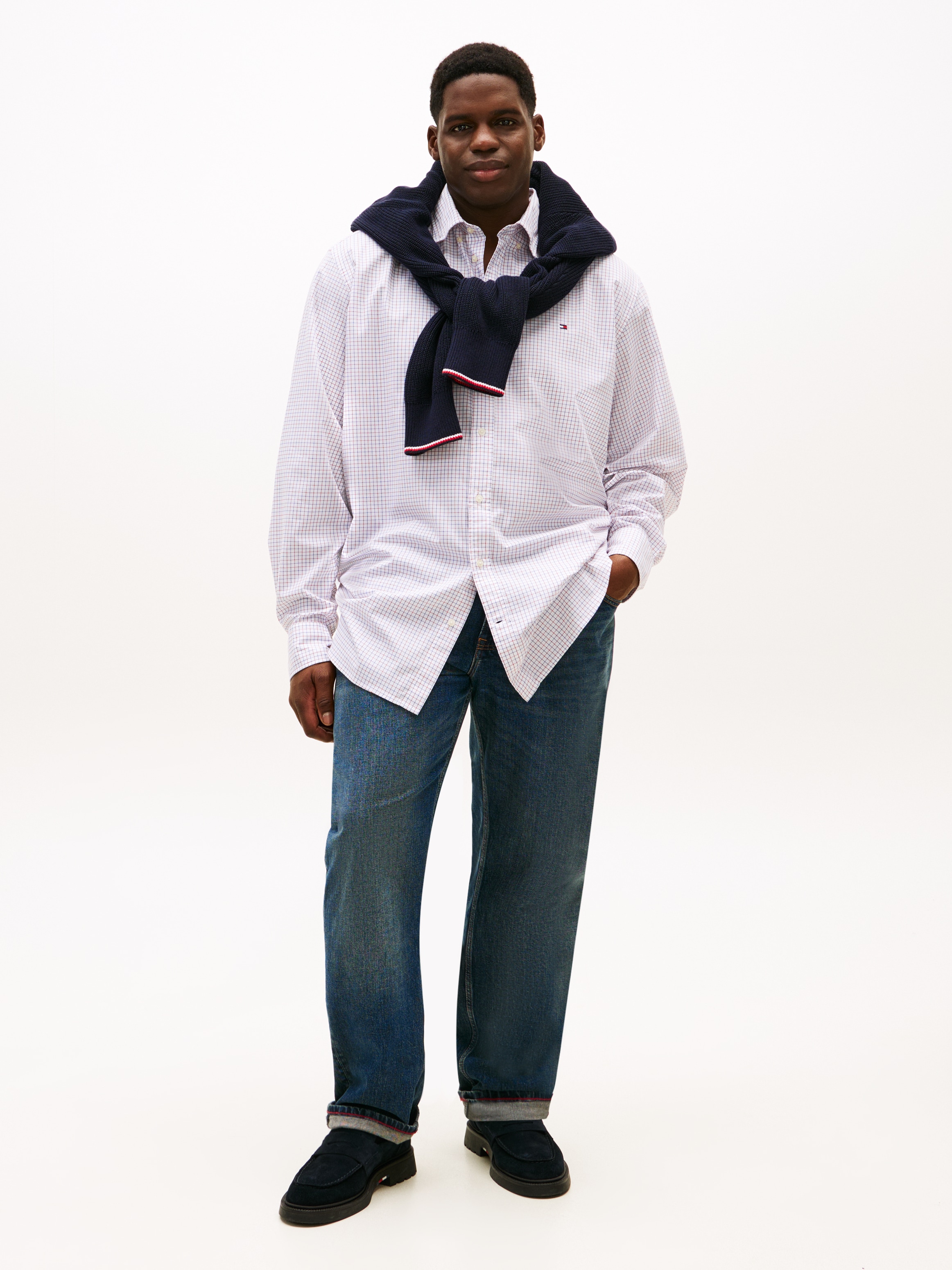 Tommy Hilfiger Big & Tall Chemise à manches longues »BT - CORE TATTRSALL POP« Grosse Grössen, Button-down-Kragen, regular fit