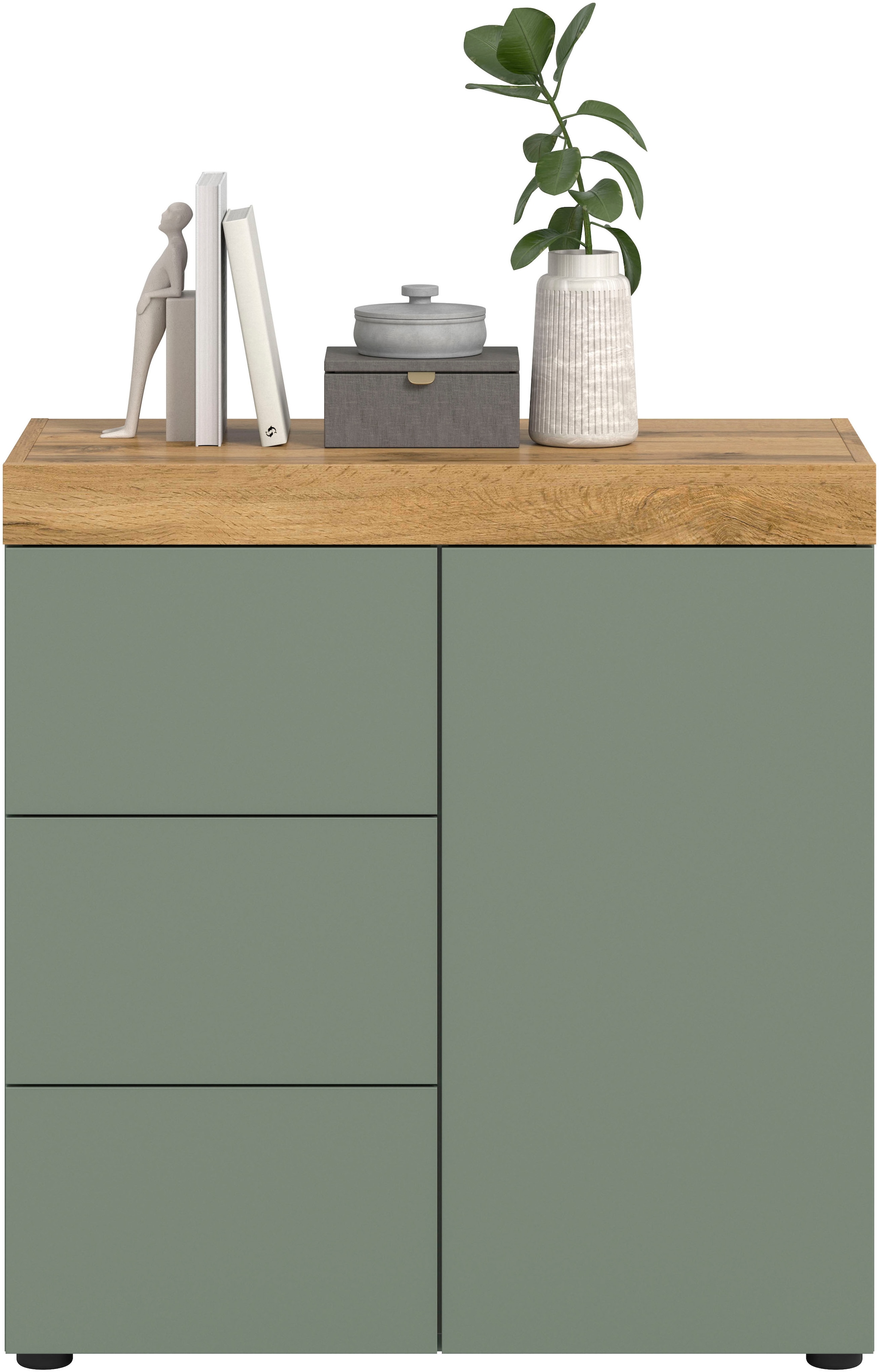 GOODproduct Kommode »MAMBO, Breite 77cm, 1 Tür, 3 Schubkästen, push-2-open« 2 farbige Ausführung, in verschiedenen Farben erhältlich, 1 Stk. tlg. Kommode, Anrichte, Wohnzimmer, Schlafzimmer