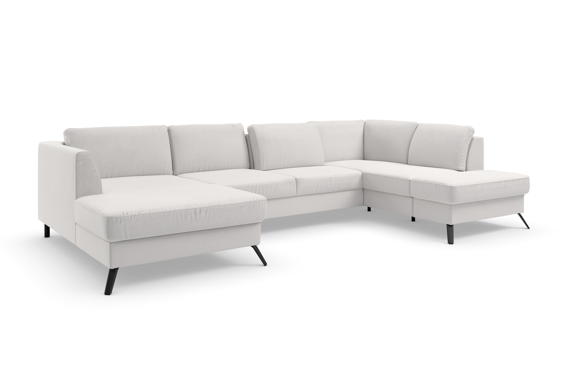 sit&more Wohnlandschaft »Olsen U-Form«, inklusive Sitztiefenverstellung, wahlweise mit Bettfunktion, 15cm hoch