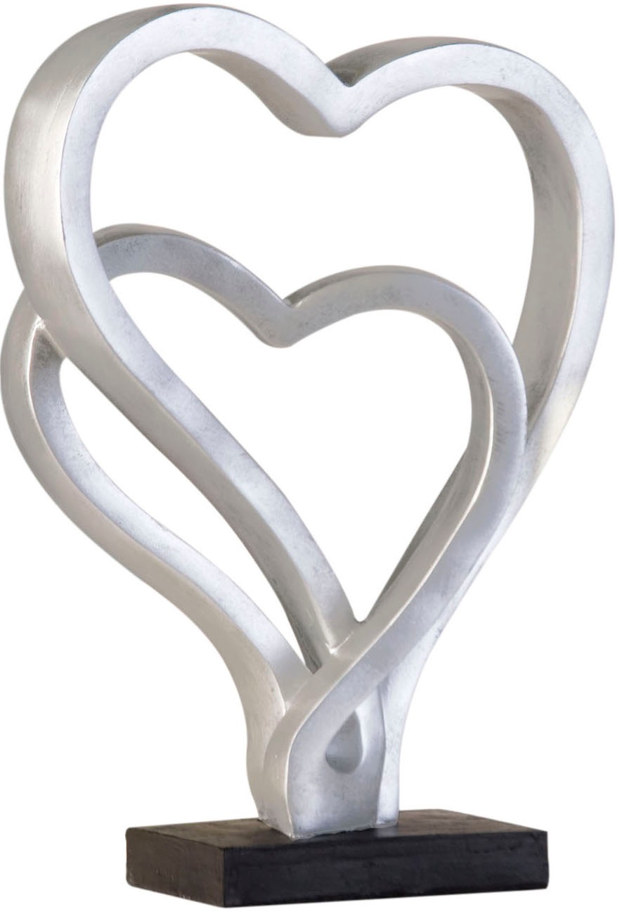 Image of GILDE Dekoobjekt »Skulptur Hearts, antik silberfarben«, (1 St.), Höhe 30 cm, Herz-Form, antikfinish, Wohnzimmer bei Ackermann Versand Schweiz