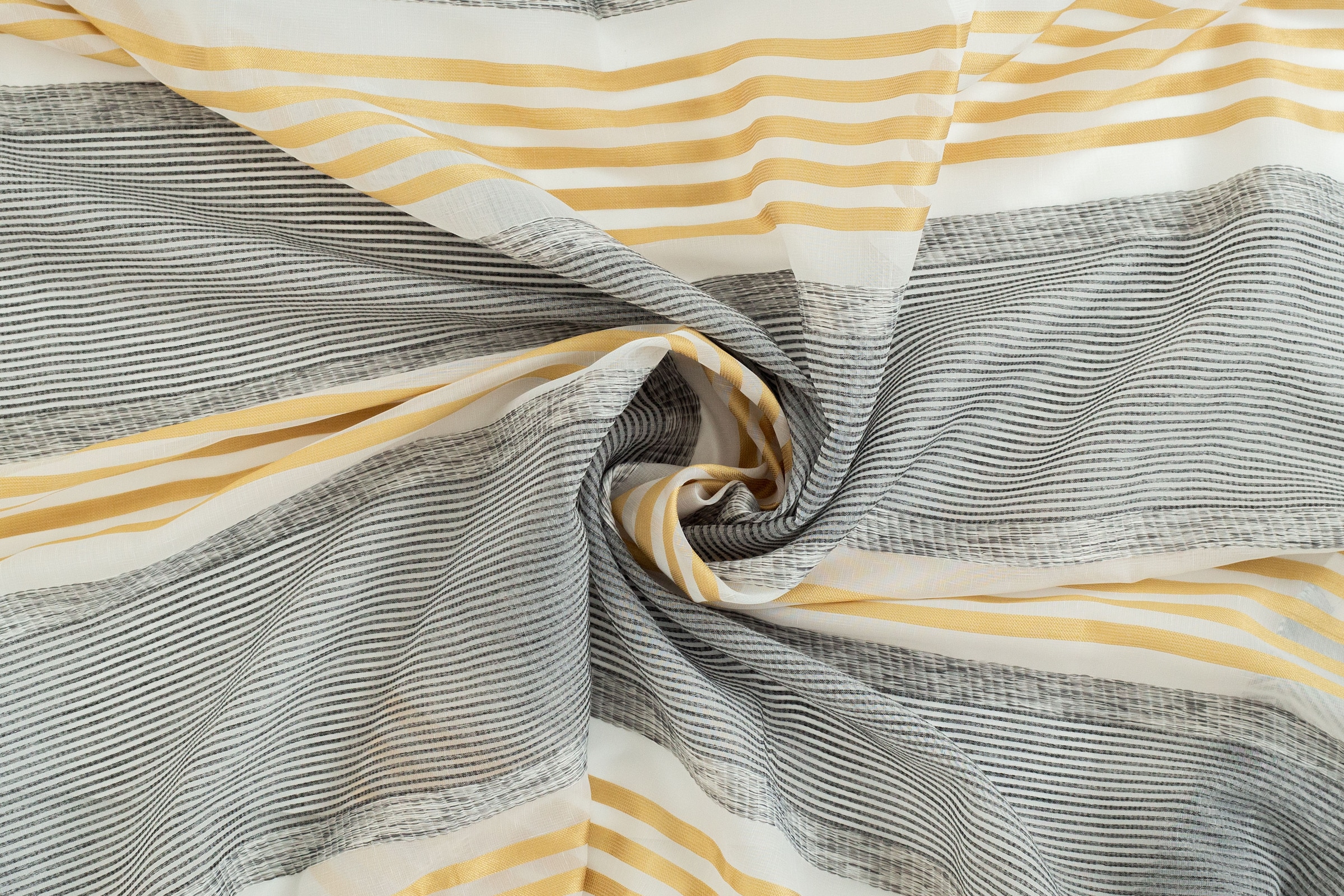 HOMING Vorhang »Jannis« verdeckte Schlaufen 1 Stk. tlg. Streifen, safran, grau, Küche, Wohnzimmer