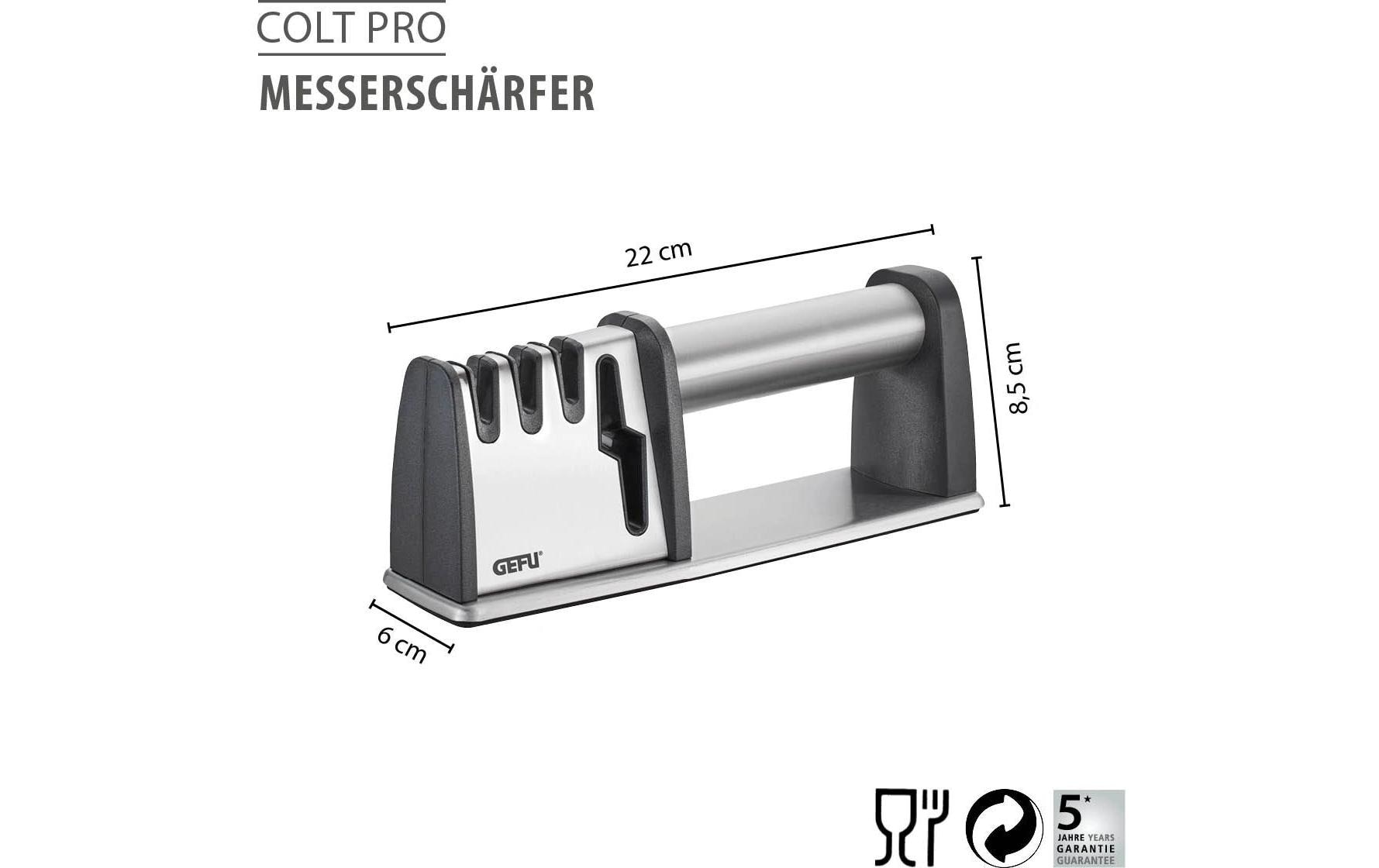 GEFU Aiguiseur de couteaux »Messerschärfer Colt Pro Schwarz/Silber«