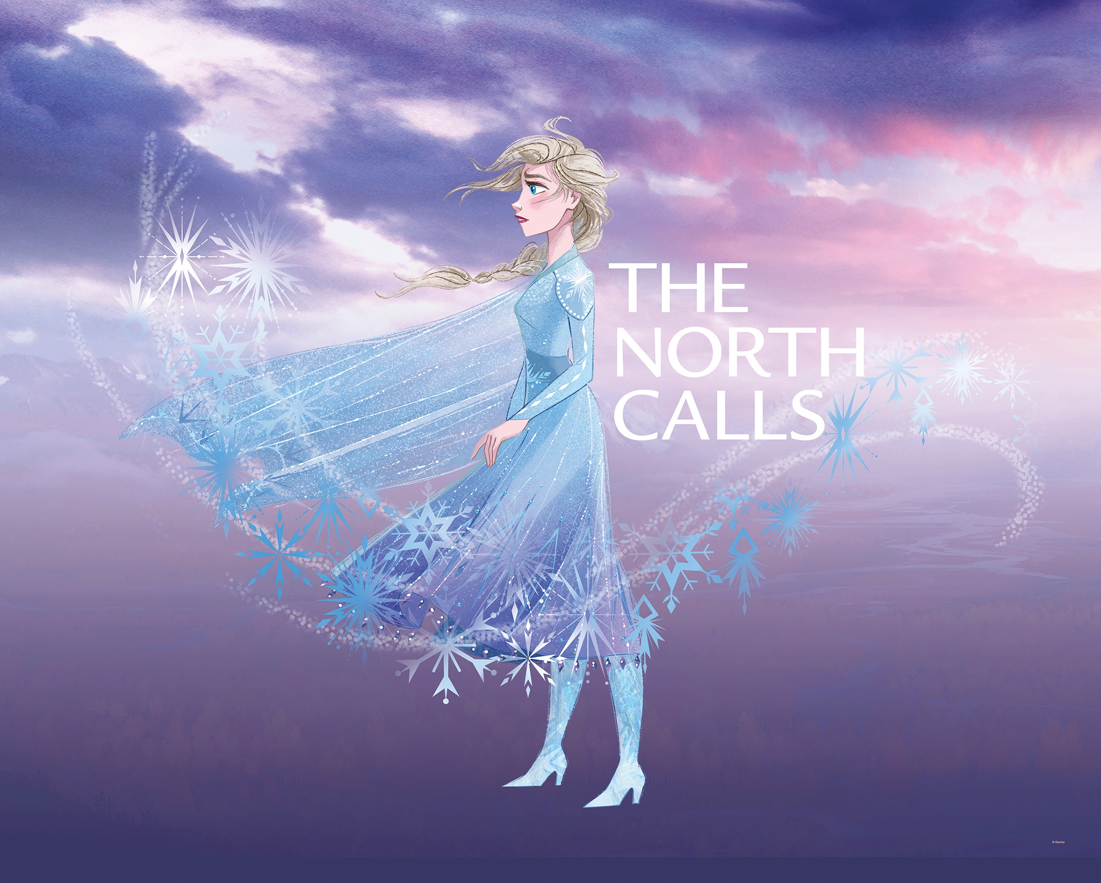 Image of Komar Bild "Frozen Elsa The North Calls" Disney 1 Stk. tlg. Wandbild zur Dekoration im Kinderzimmer - ohne Rahmen