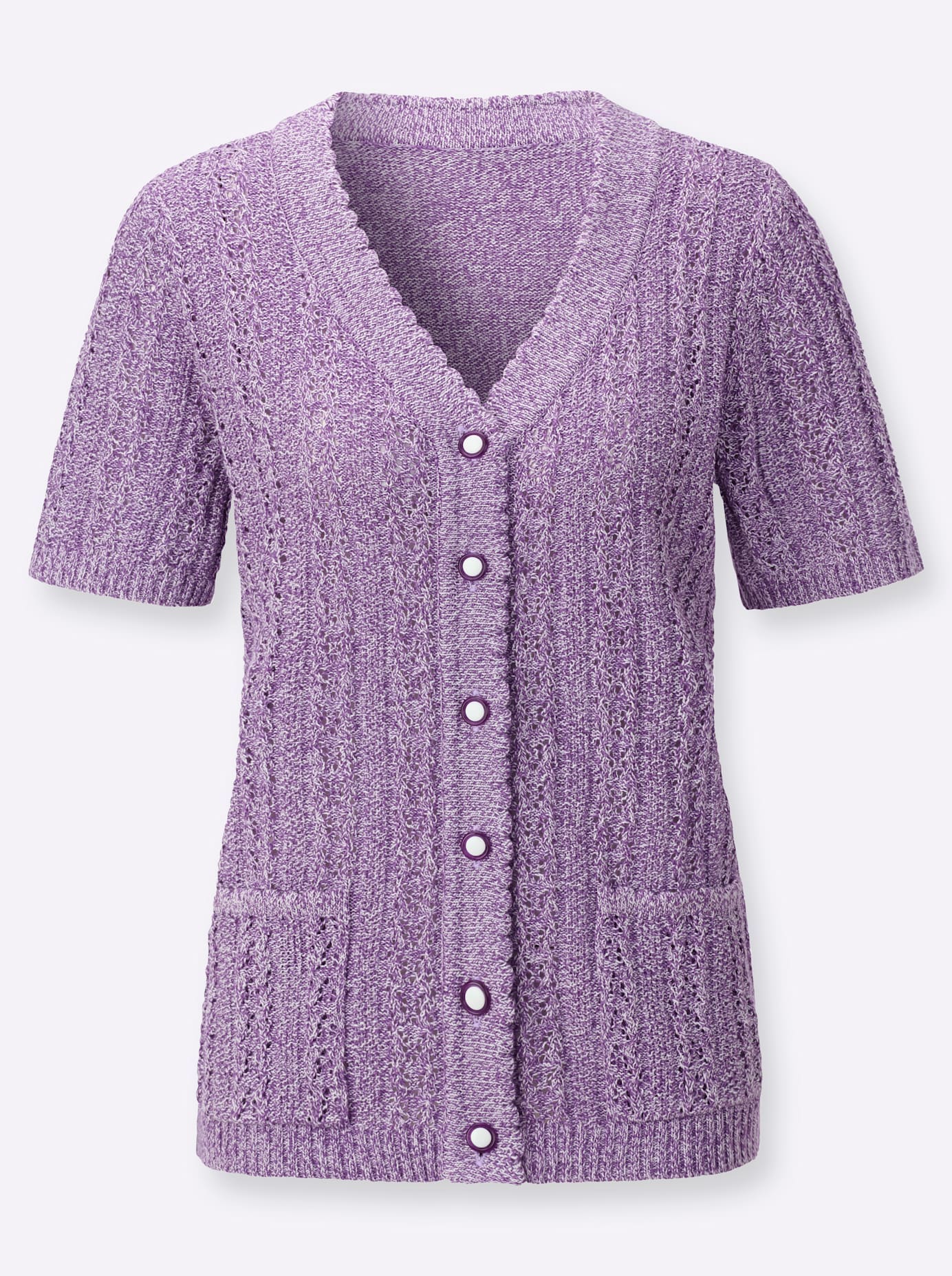 Classic Basics Ajourstrickjacke