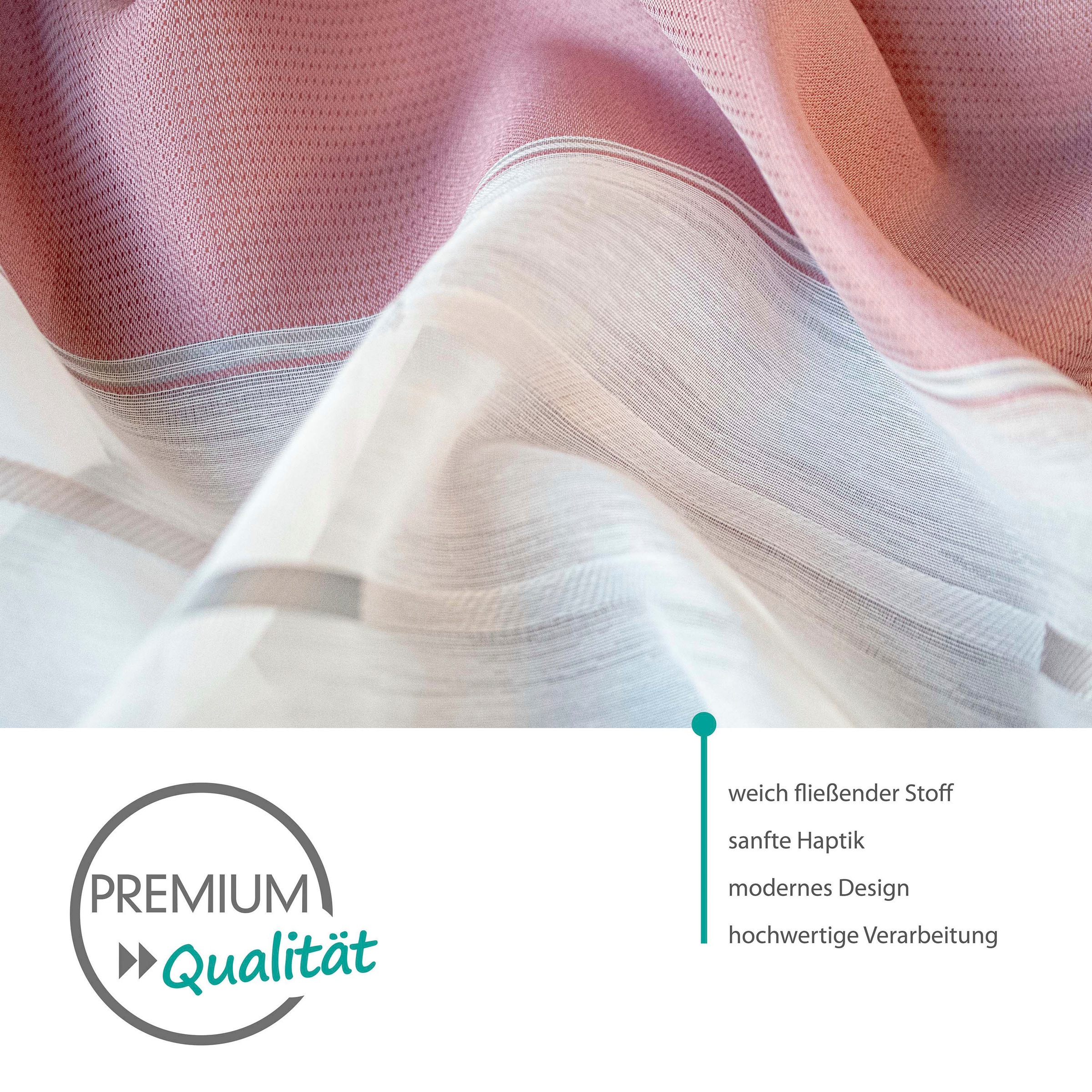 decolife Gardine »Estelle« Ösen 1 Stk. tlg. Ösenschal mit Blockstreifen weiss