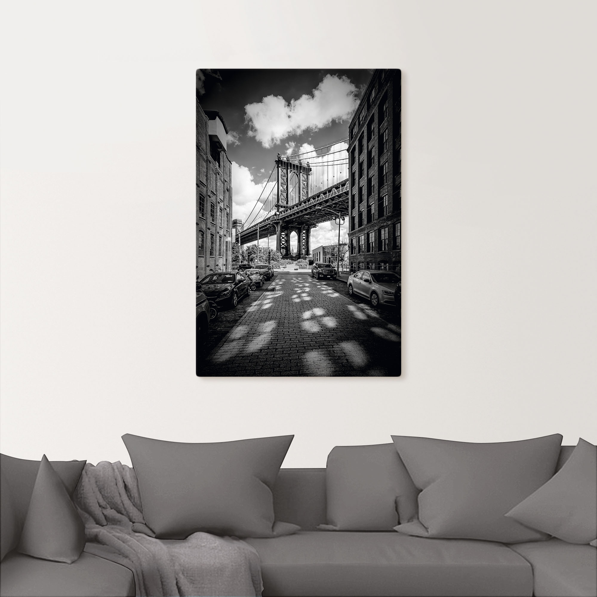 Artland Tableau sur toile »Manhattan Bridge in Brooklyn, New York« 1 cuis tlg. auf Holzrahmen gespannt