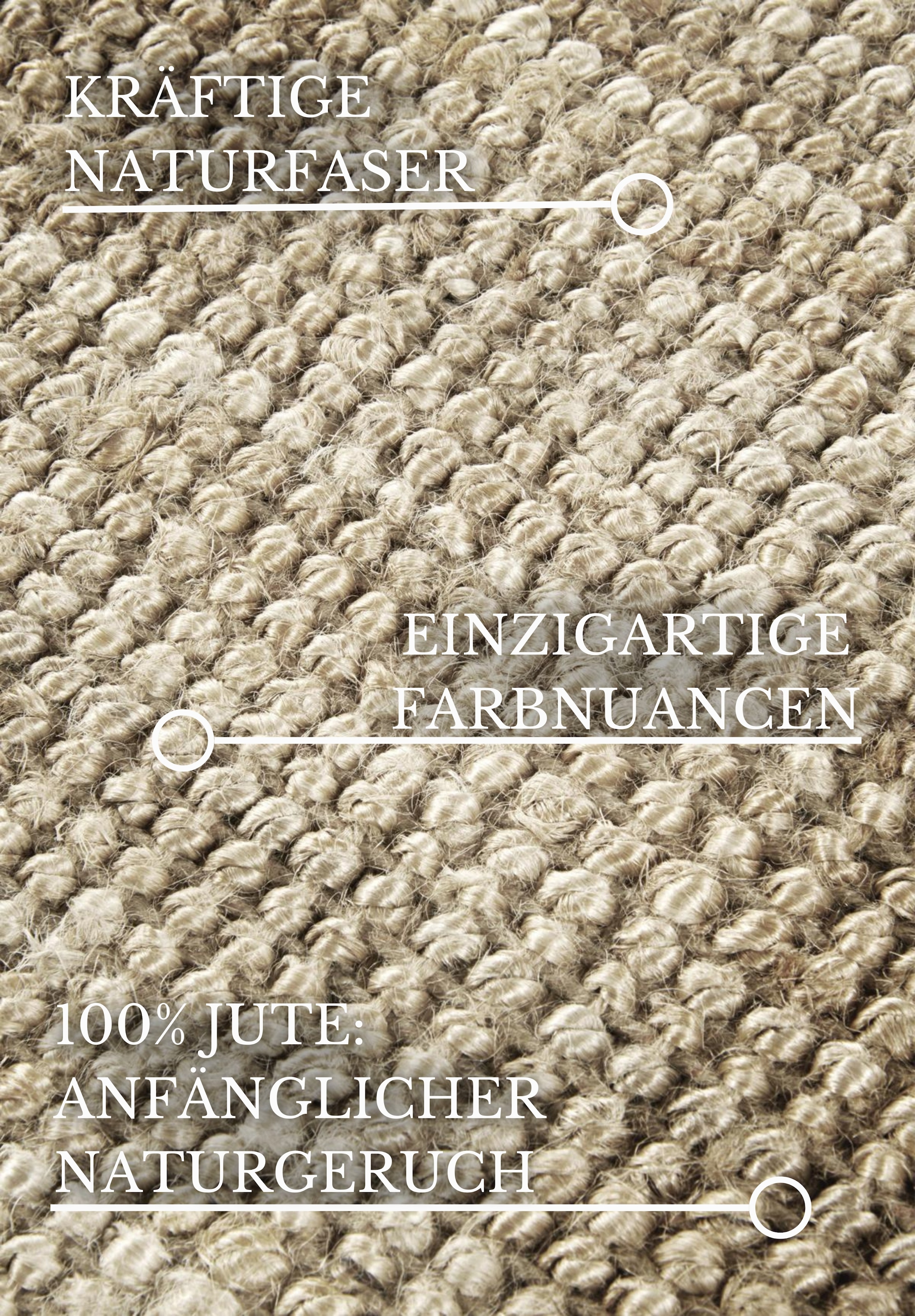 Villeroy & Boch Teppich »Rosalie Juteteppich«, rechteckig, 10 mm Höhe, Läufer, 100% Jute, Natur, Wohnzimmer, Esszimmer, Schlafzimmer, GRS