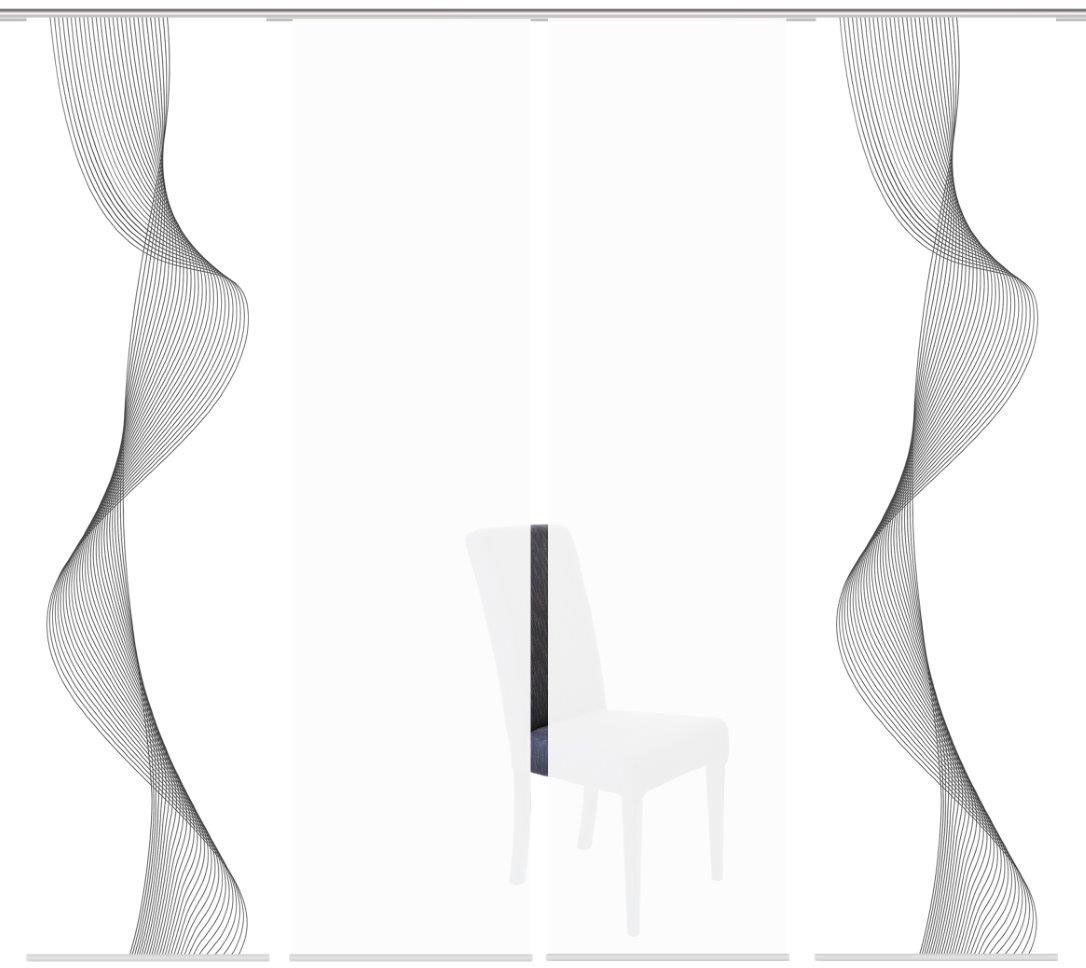 Image of HOME WOHNIDEEN Schiebegardine »COLIBA 4er SET«, (4 St.), Dekostoff-Seidenoptik, Digital bedruckt bei Ackermann Versand Schweiz