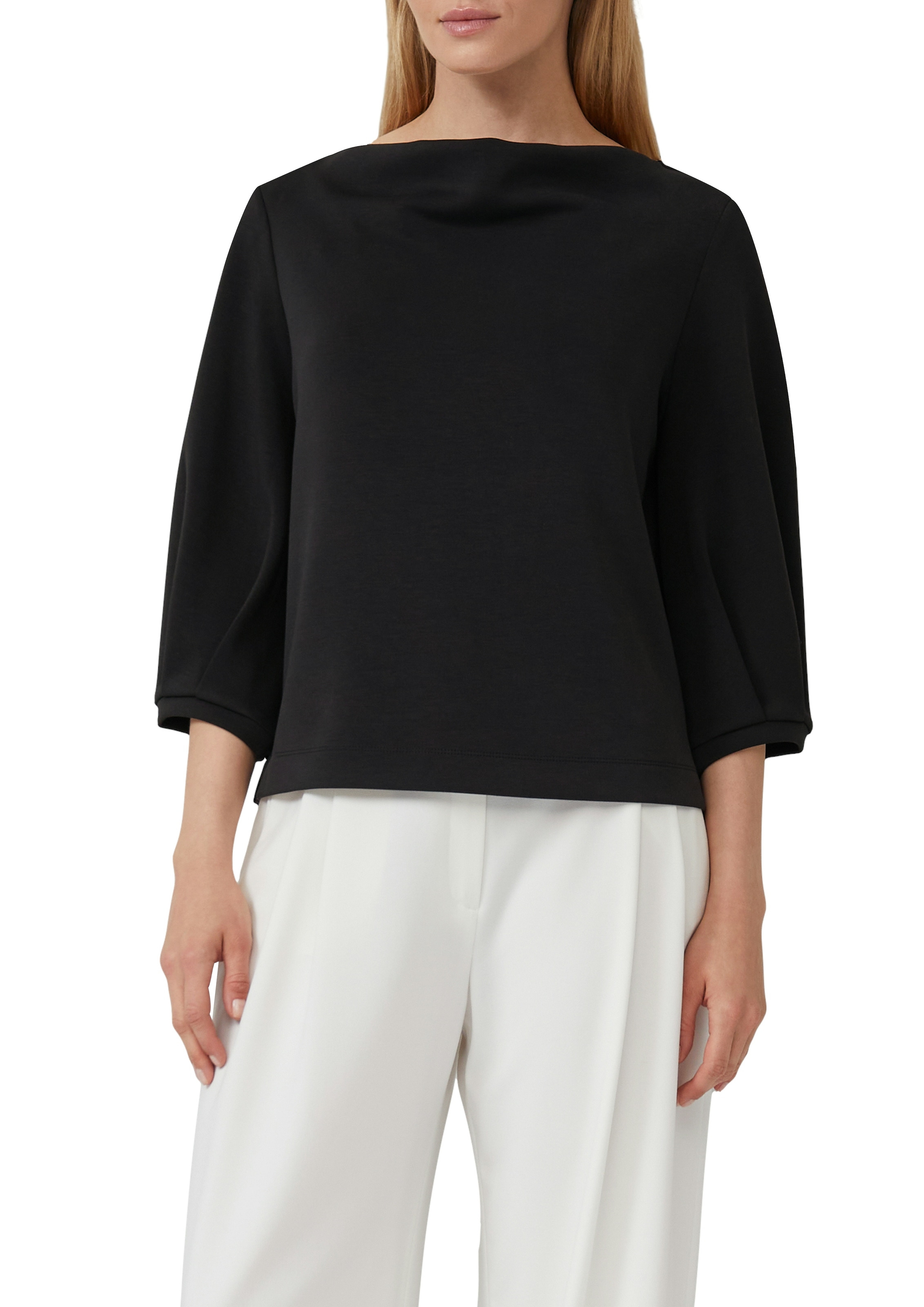 Image of s.Oliver BLACK LABEL Sweatshirt, mit Wasserfall Ausschnitt