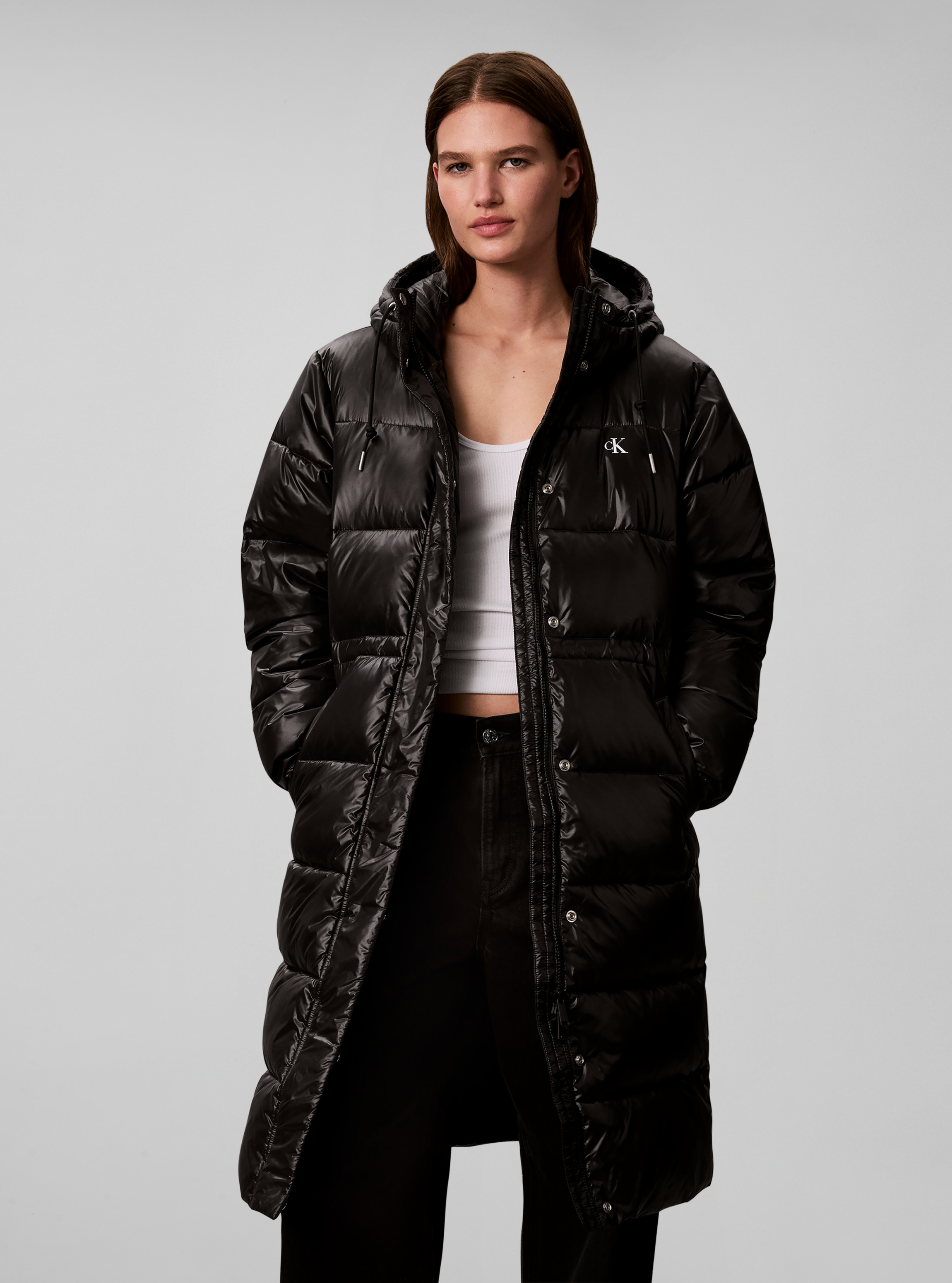 Image of Calvin Klein Steppmantel "SHINE LONG PUFFER" Regular fit mit Kapuze