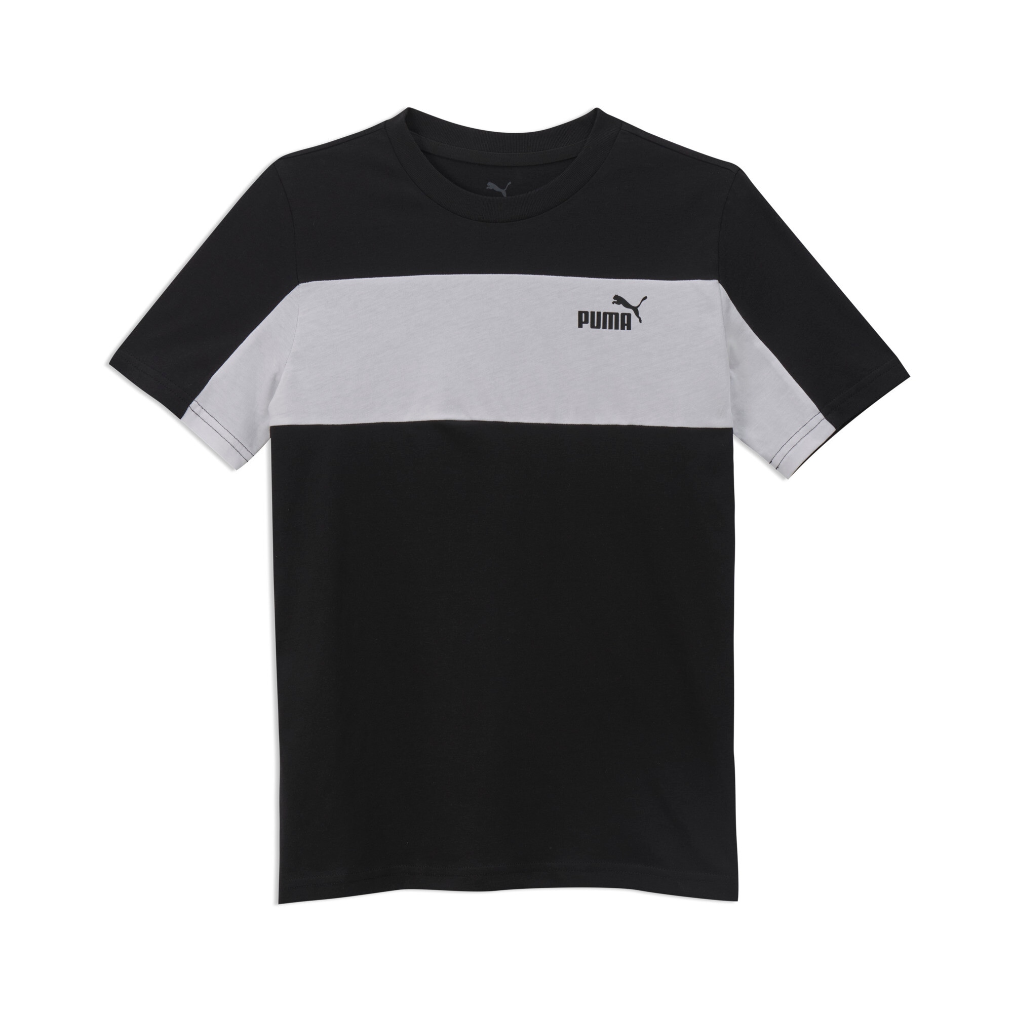 Image of PUMA T-Shirt "ESS BLOCK SMALL LOGO TEE B" für Jugendliche, Kurzarm, mit Rundhalsausschnitt, aus Baumwolle