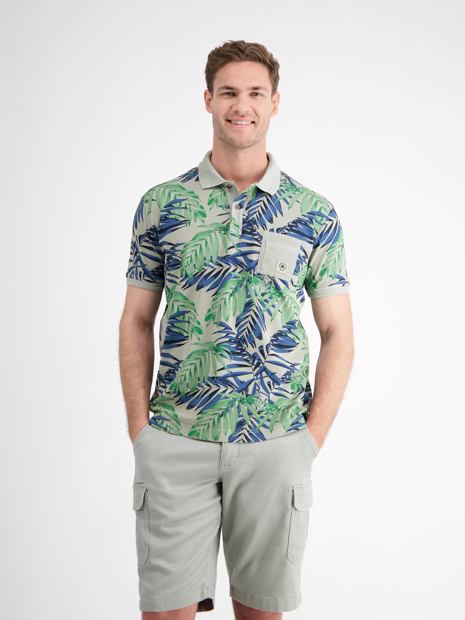 LERROS Poloshirt »LERROS Herren Poloshirt, floral bedruckt«