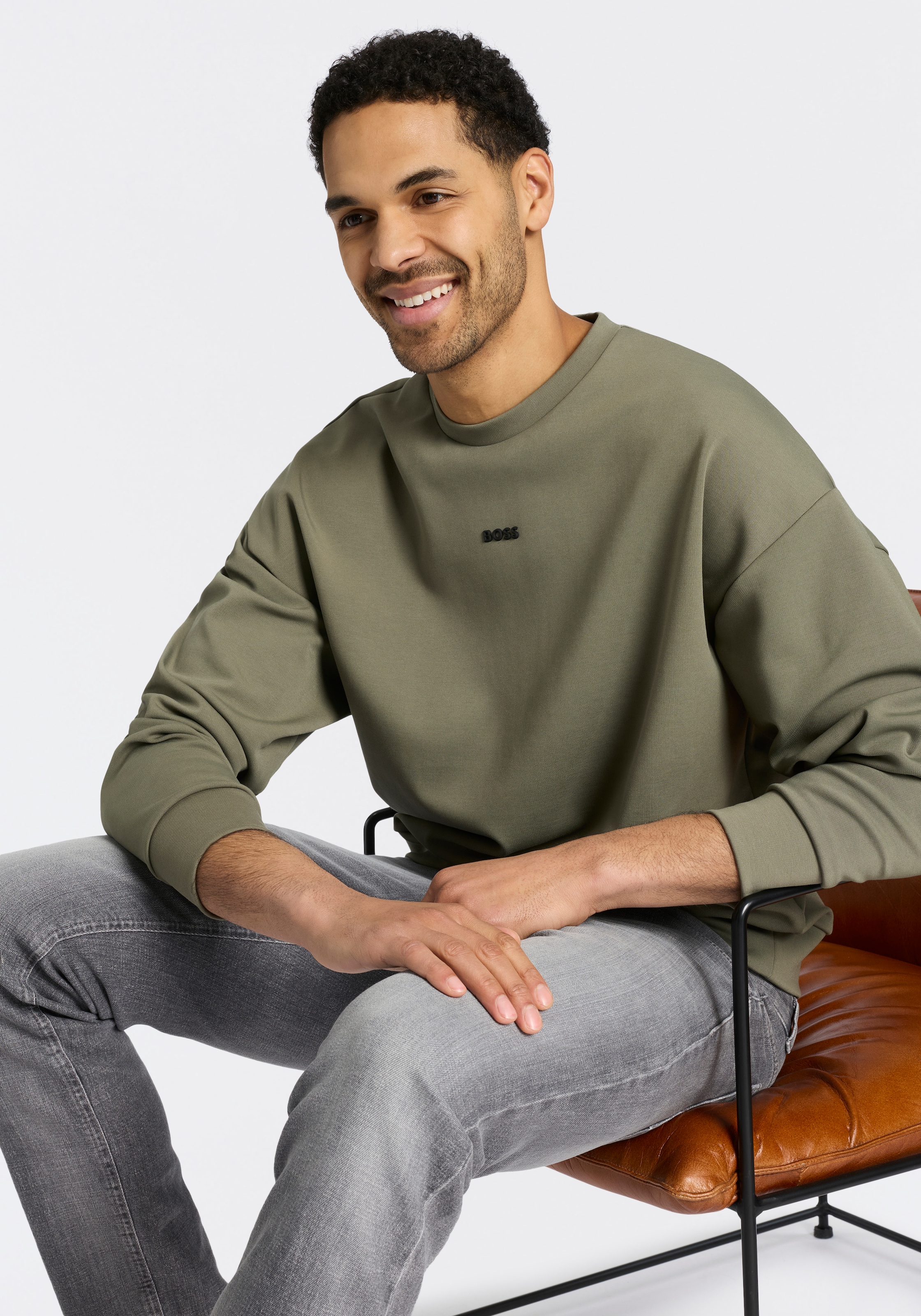 Image of BOSS GREEN Sweatshirt "Stenson", oversize fit, Rundhalsausschnitt