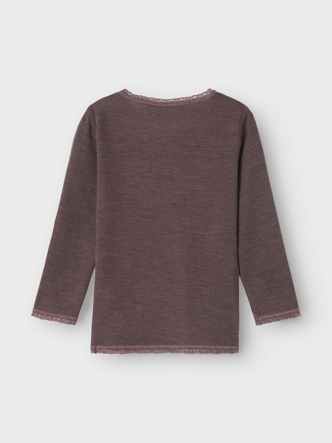 Name It Langarmshirt »NMFWANG WOOL NEEDLE LS TOP SOLID NOOS«, aus reiner Merinowolle