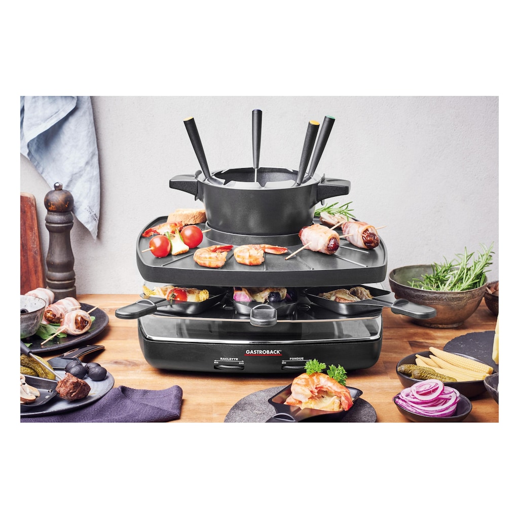 Gastroback Raclette und Fondue-Set »Kombination Raclette-Fondue Set 2 in 1«, 1200 W