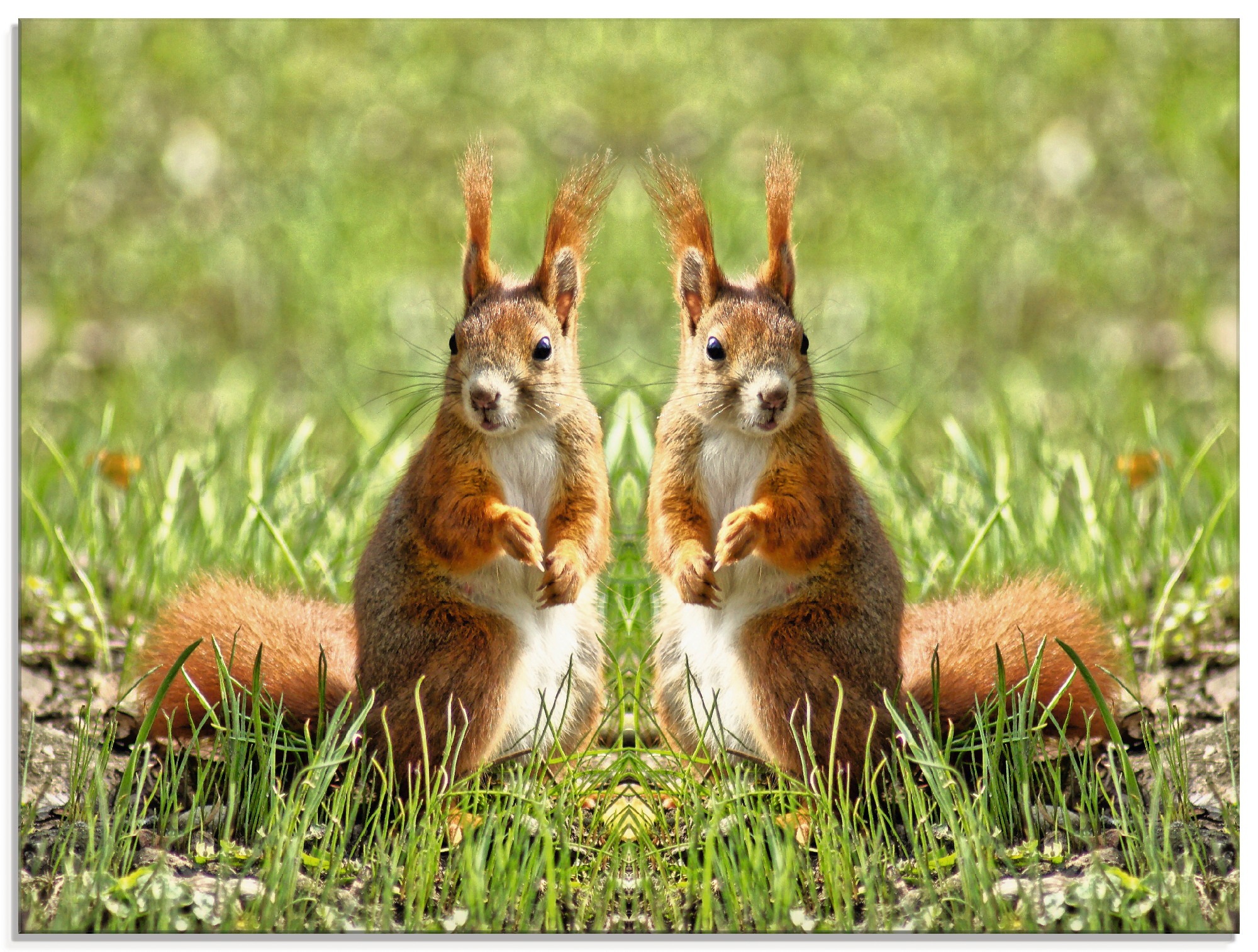 Image of Artland Glasbild »Rote Eichhörnchen Zwillinge«, Wildtiere, (1 St.) bei Ackermann Versand Schweiz