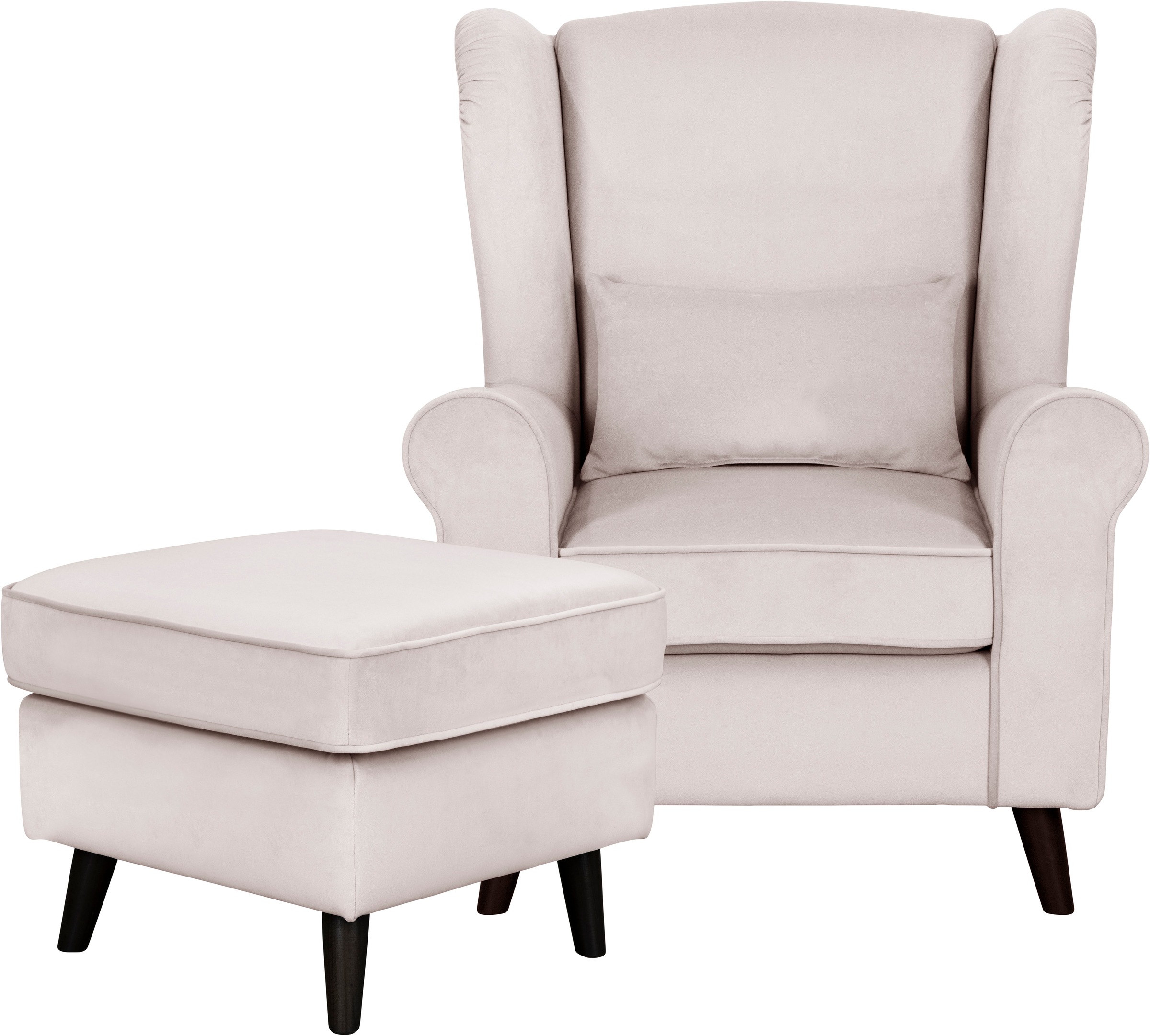 Home affaire Sessel »Ohrensessel CHISTELLE, wahlweise mit Polsterhocker«, mit Wellenunterfederung, Masse: B/T/H: 81/87/99 cm