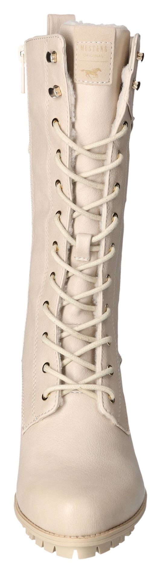 Mustang Shoes Winterstiefel, Absatzstiefel, Profilsohle, mit zusätzlichem Innenreissverschluss