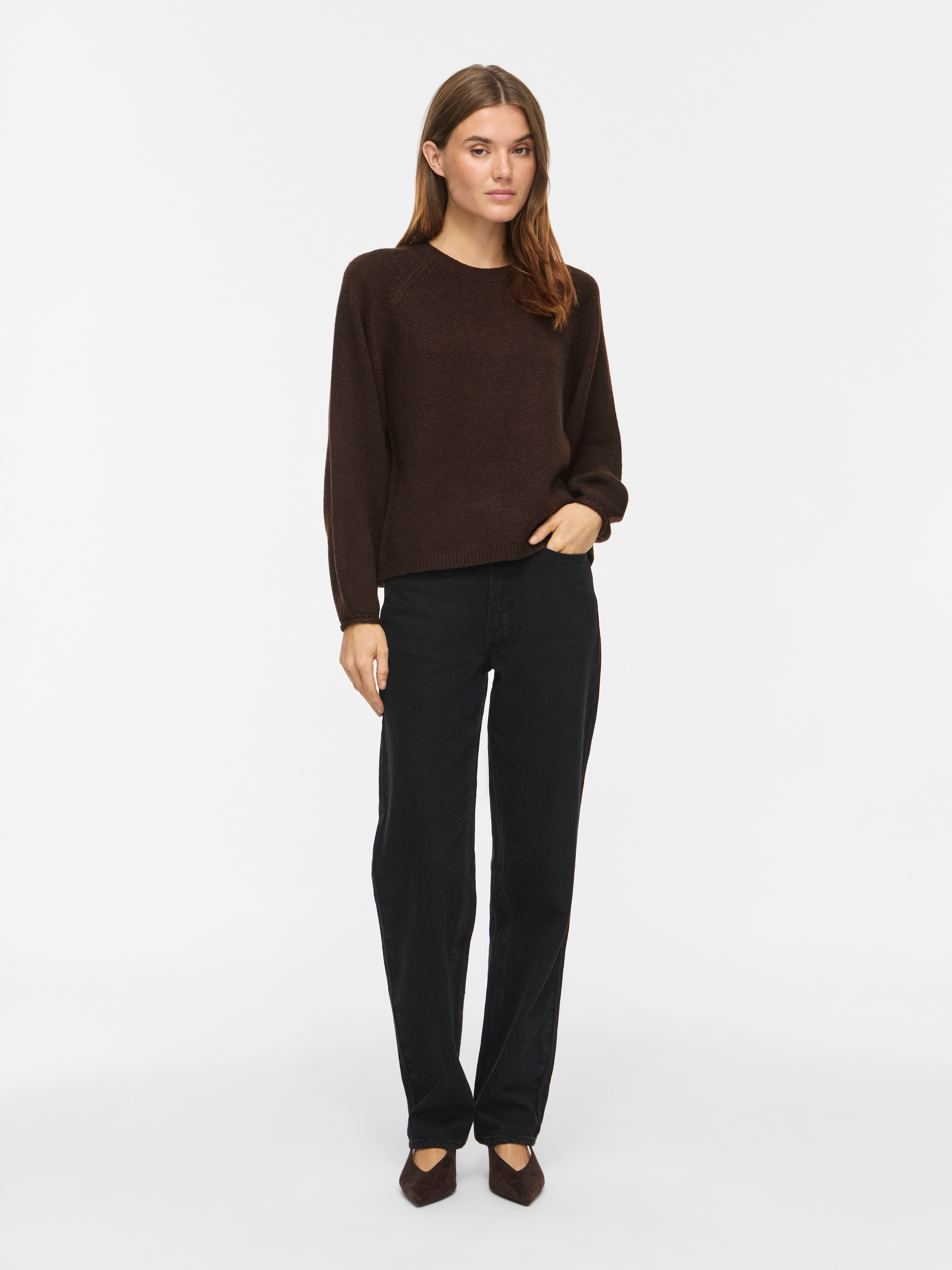 Vila Strickpullover »VISAPNA O-NECK L/S KNIT TOP/PB/1« mit Rundhalsausschnitt, aus Strick, Regular Fit