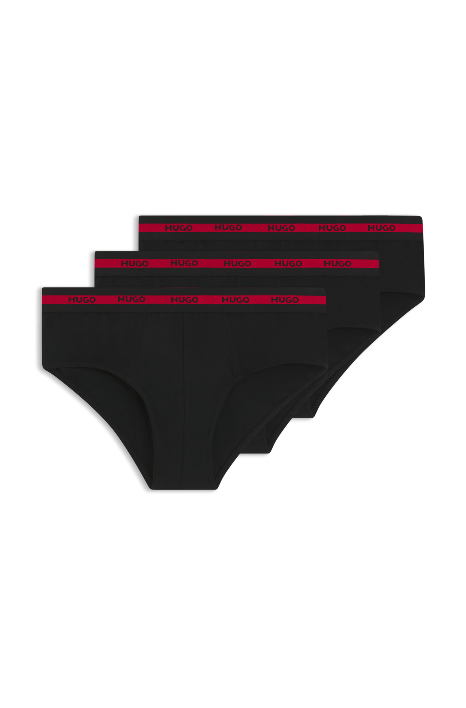 Image of HUGO Underwear Slip "HIPBR TRIPLET PLANET" aus Stretch-Baumwolle, mit Logo-Streifen am Bund