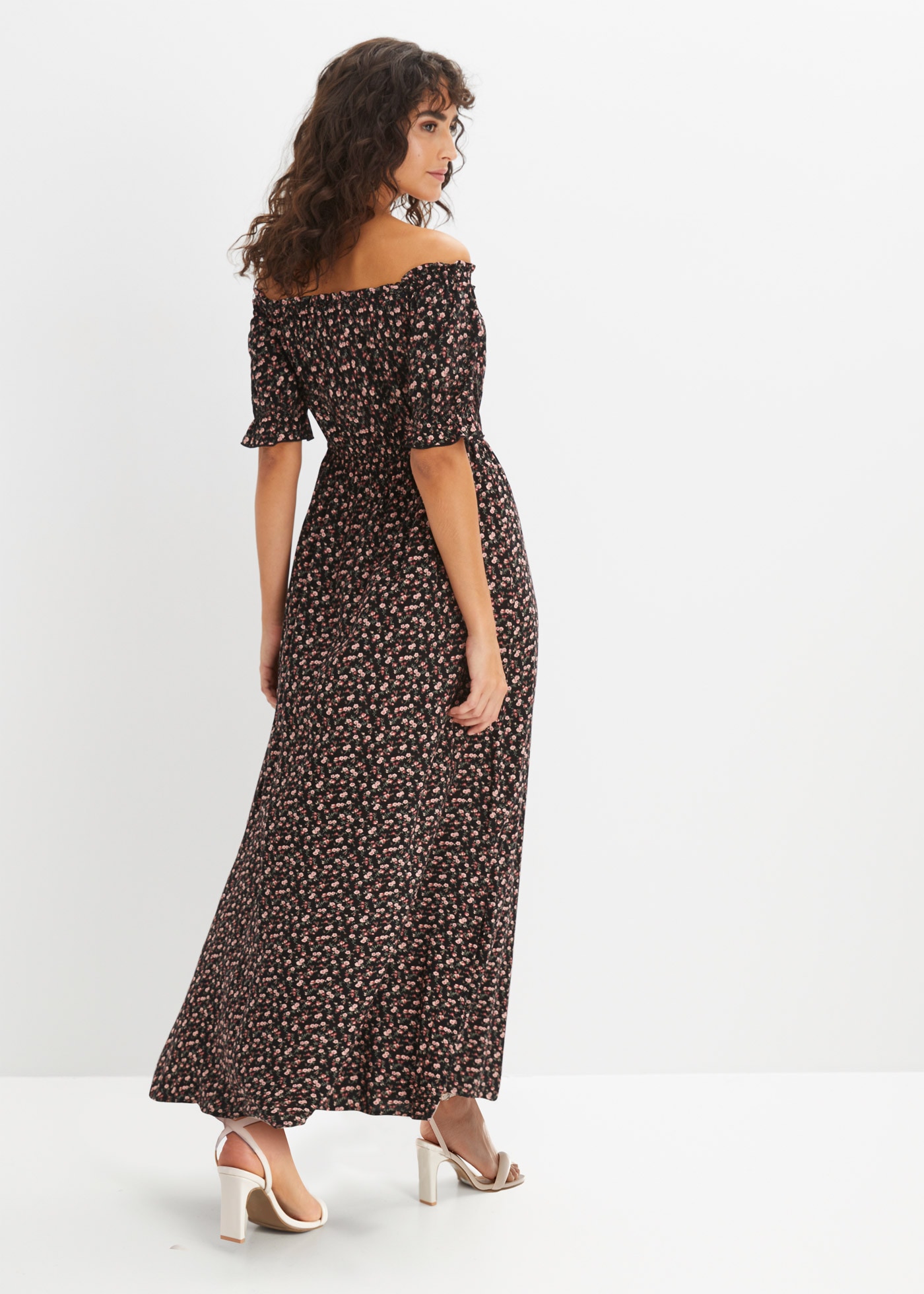 bonprix Maxikleid »Maxikleid aus reiner Viskose« für modernen Look, aus Viskose, mit freien Schultern