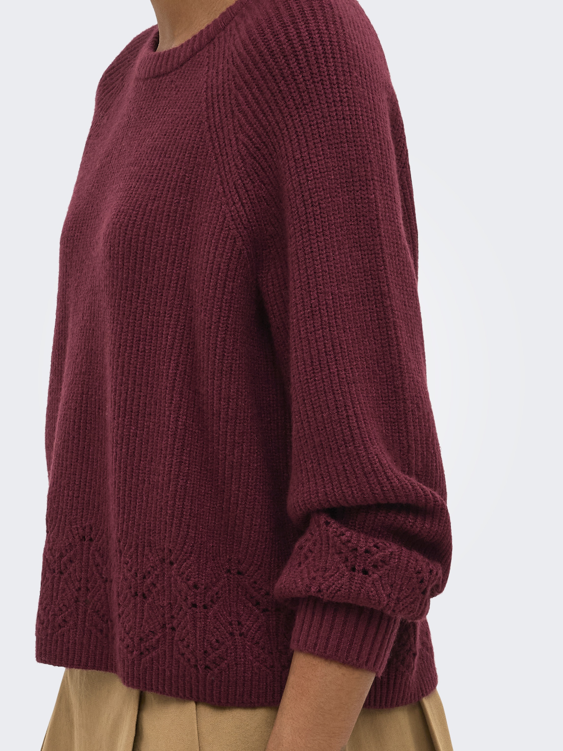 ONLY Strickpullover »ONLPRINCESS LS O-NECK DETAIL KNT« Viskosemischung, regular fit