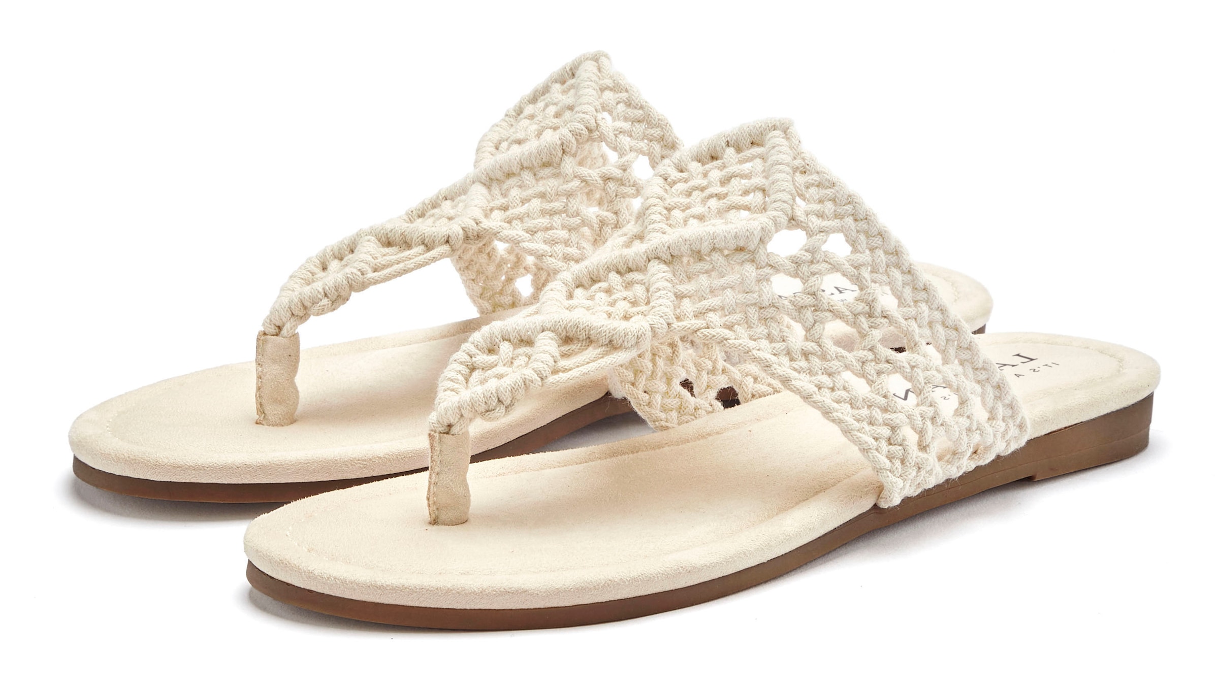 Image of LASCANA Pantolette "Sommerschuh, Zehentrenner, Sandale, offener Schuh, Mule," mit trendiger Häkeloptik VEGAN
