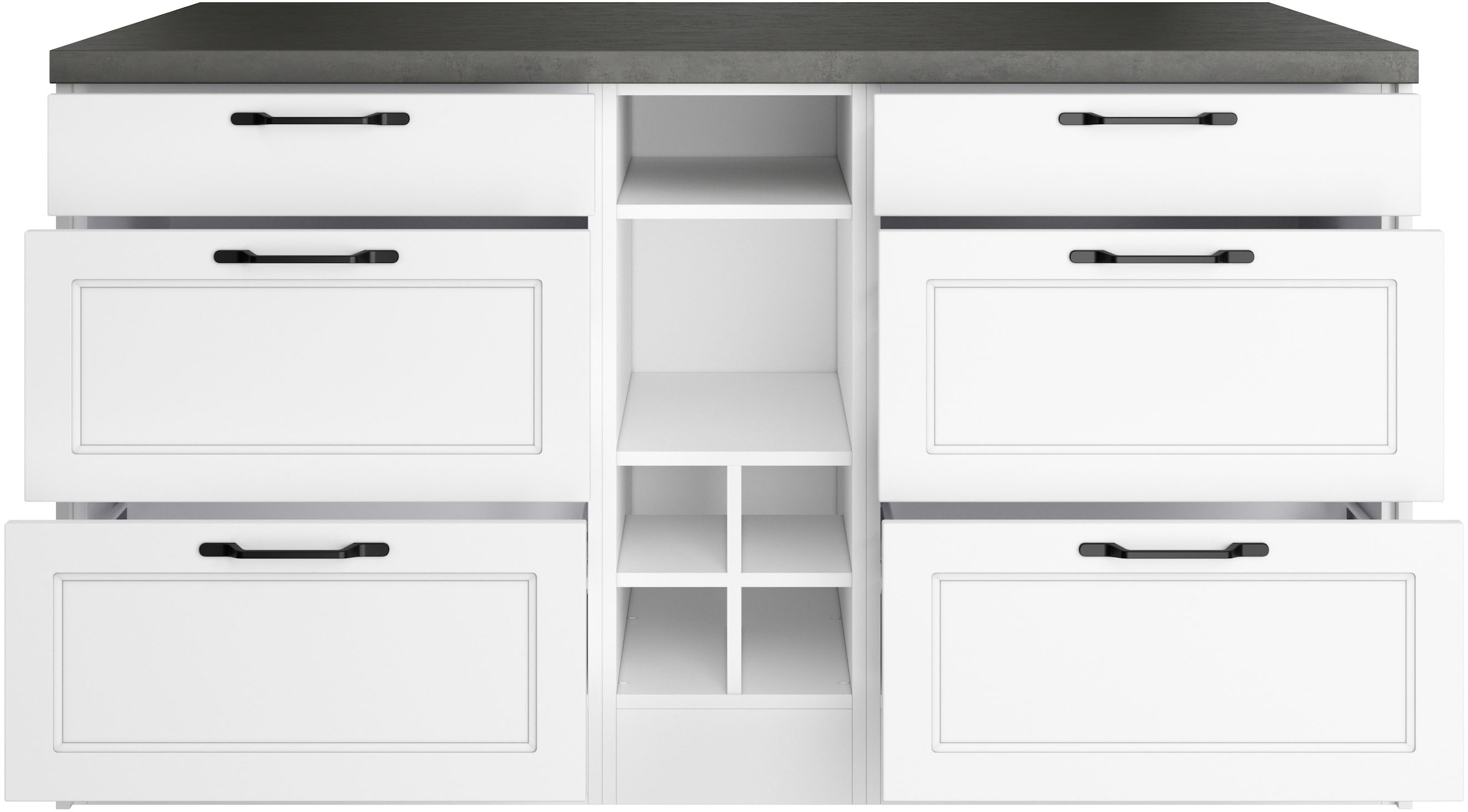 KOCHSTATION Kücheninsel »KS-Lani, Breite 153 cm, mit Flaschenregal« MDF-Fronten, Arbeitsplatte 38mm stark