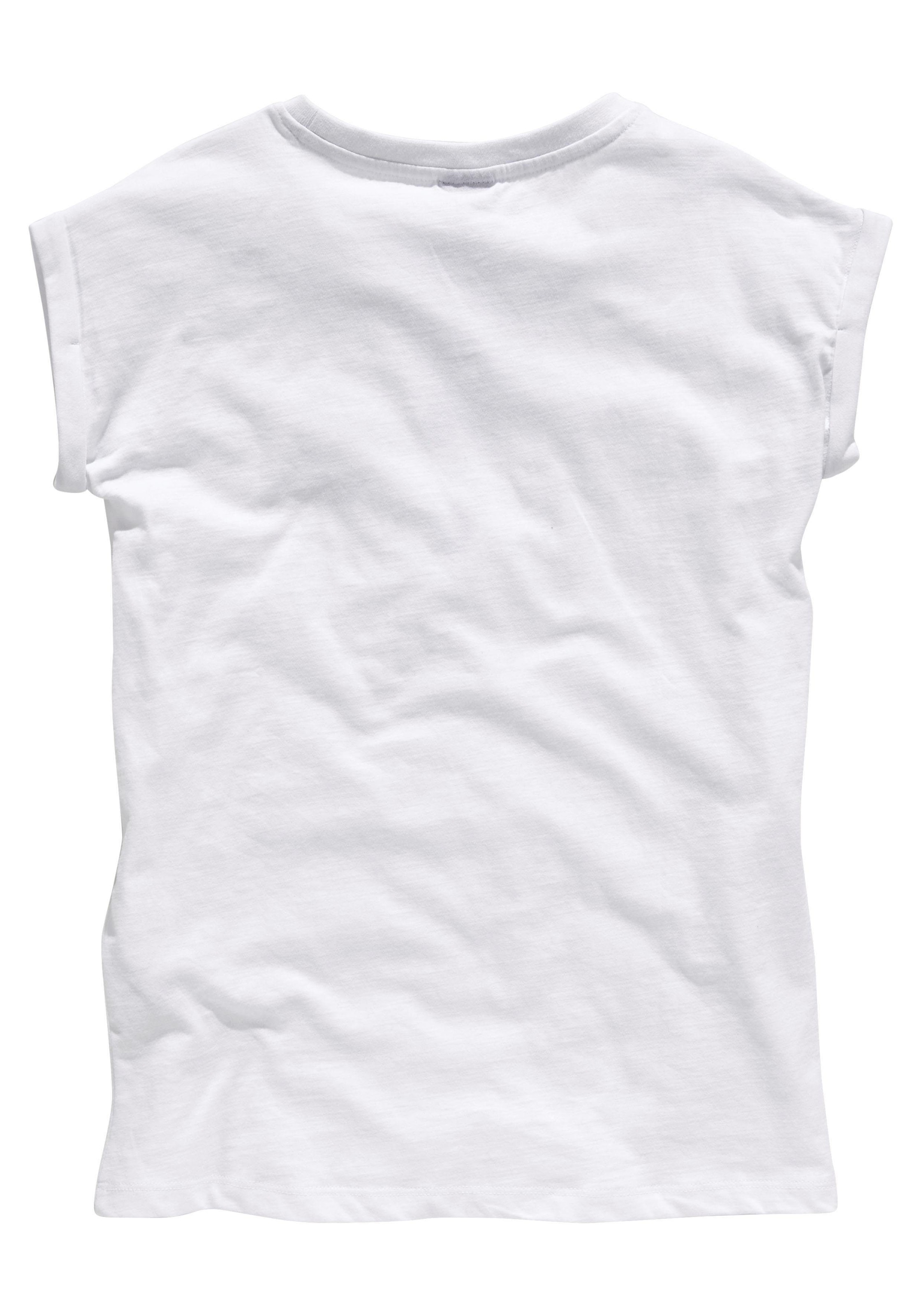 legerer Trendige »Bevor fragst: weiter Form T-Shirt ohne kaufen KIDSWORLD Du in Mindestbestellwert NEIN!«,