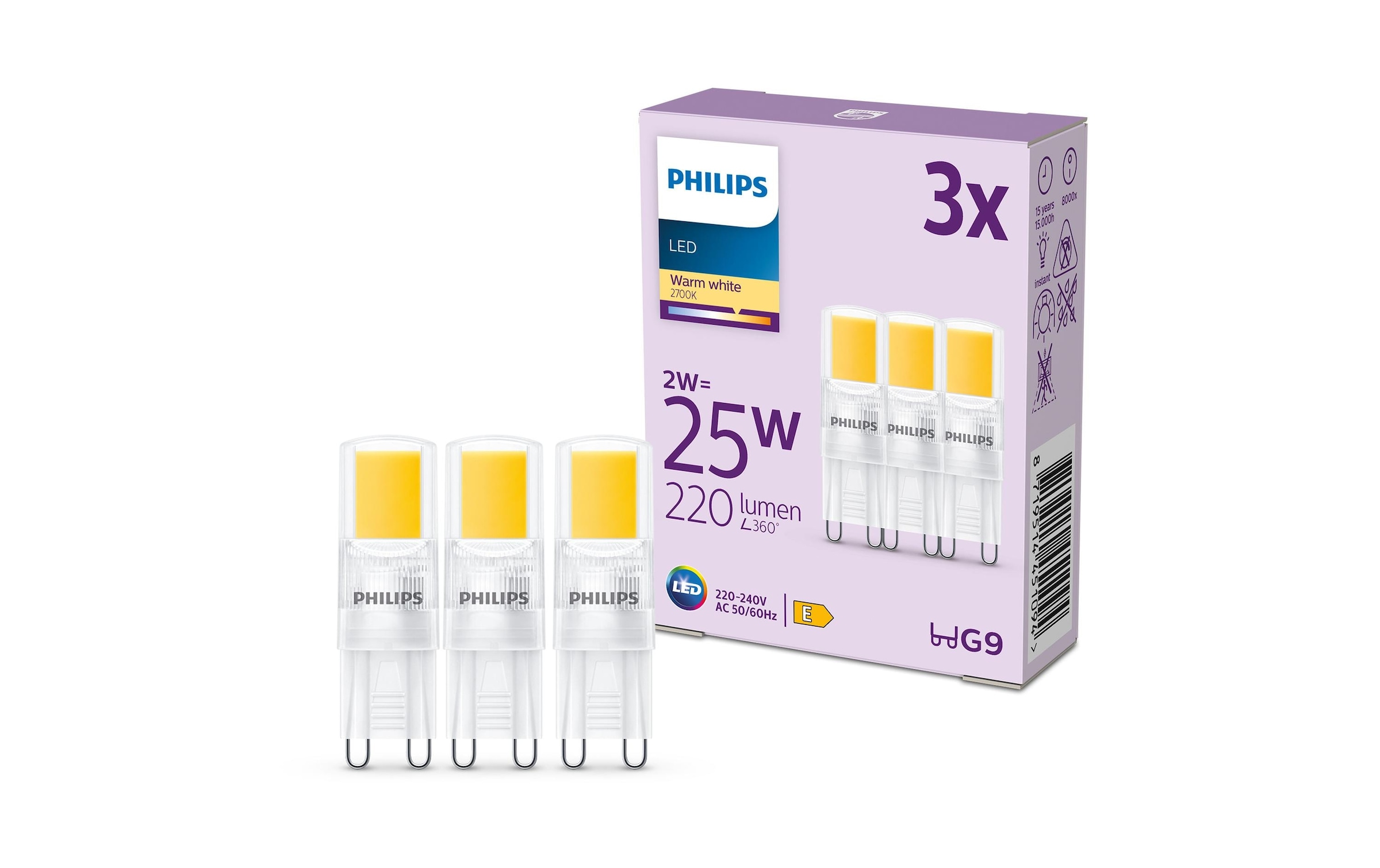 Philips LED-Leuchtmittel »LED 25W G9«, G9, Warmweiss