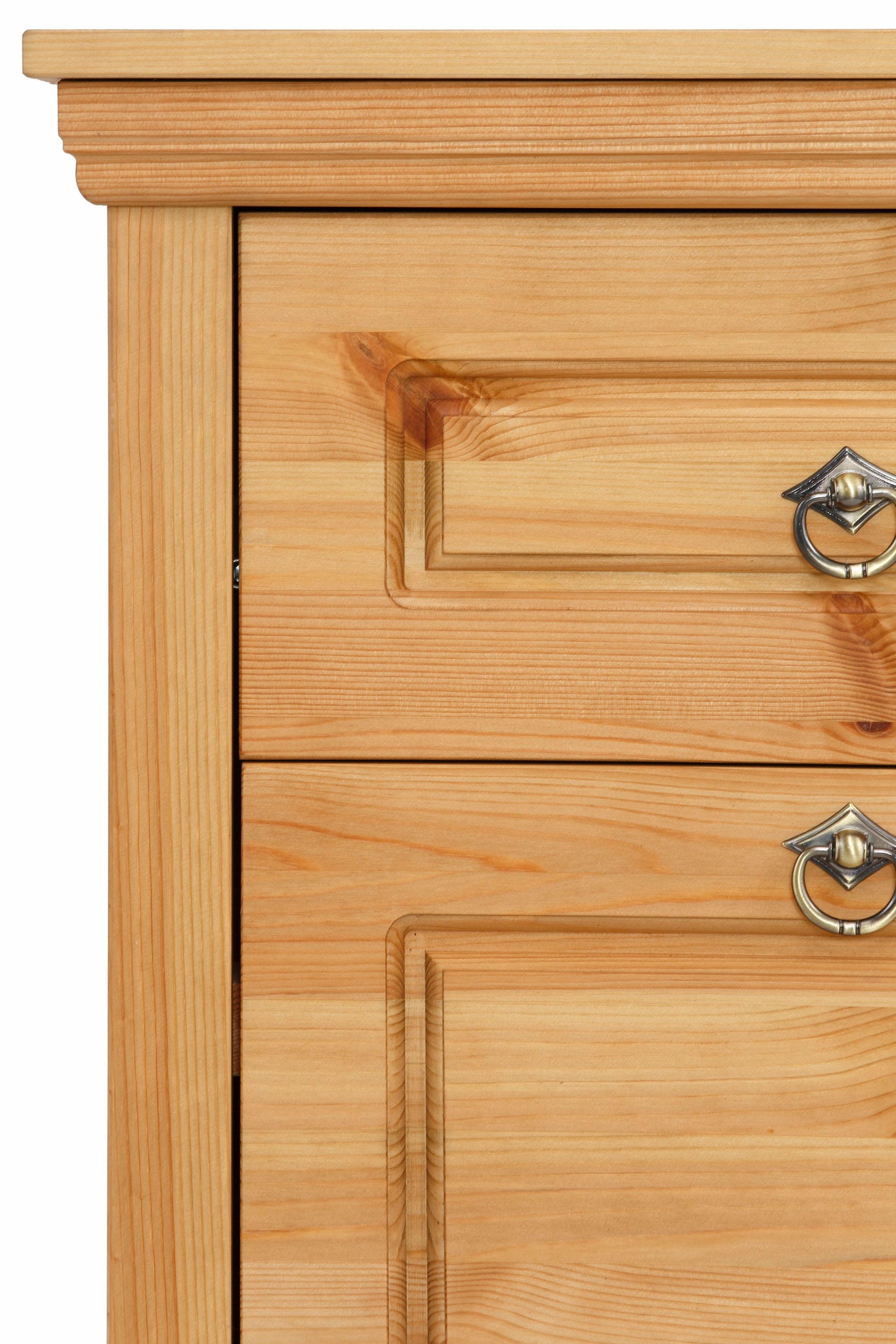 GOODproduct Armoire à chaussures »Basilico« aus massiver Kiefer, FSC®, Breite 90 cm, mit Schublade, Kassettenoptik