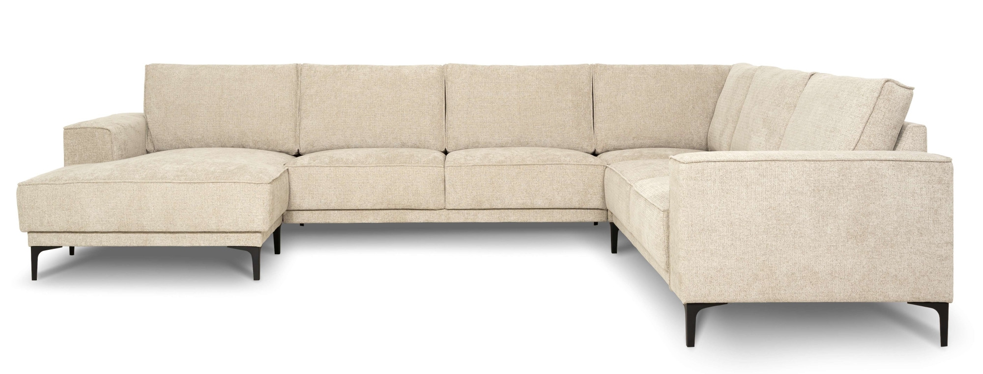 GOODproduct Wohnlandschaft »OLAND U-Form, XXL, B: 342 cm, Skandi-Design, Chenille« Skandi-Design in Struktur, Flachgewebe, Luxus-Microfaser, Boucle