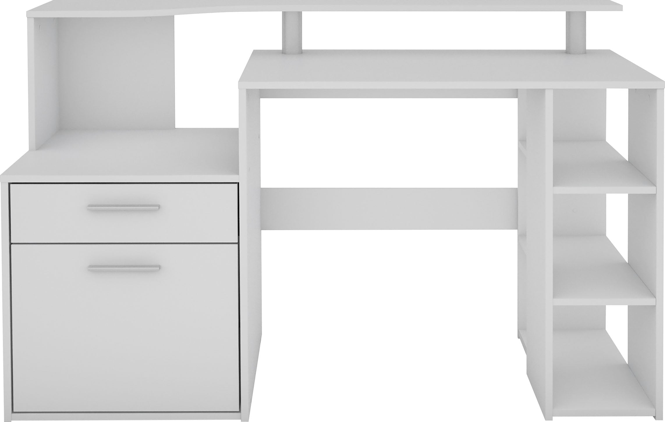 byLIVING Schreibtisch »Louise«, Breite 140 cm, Regal-Schreibtisch mit viel  Stauraum günstig kaufen