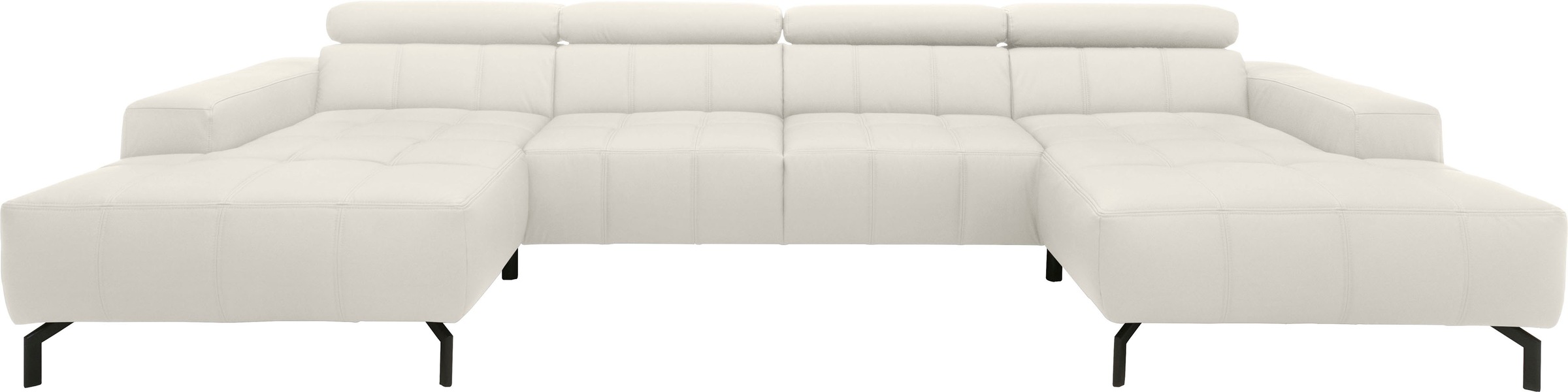 DOMO collection »Cunelli tolle Sitznähte als Designelement, fester Sitzkomfort, U-Form« wahlweise mit Kopfteilverstellung, bodenfrei