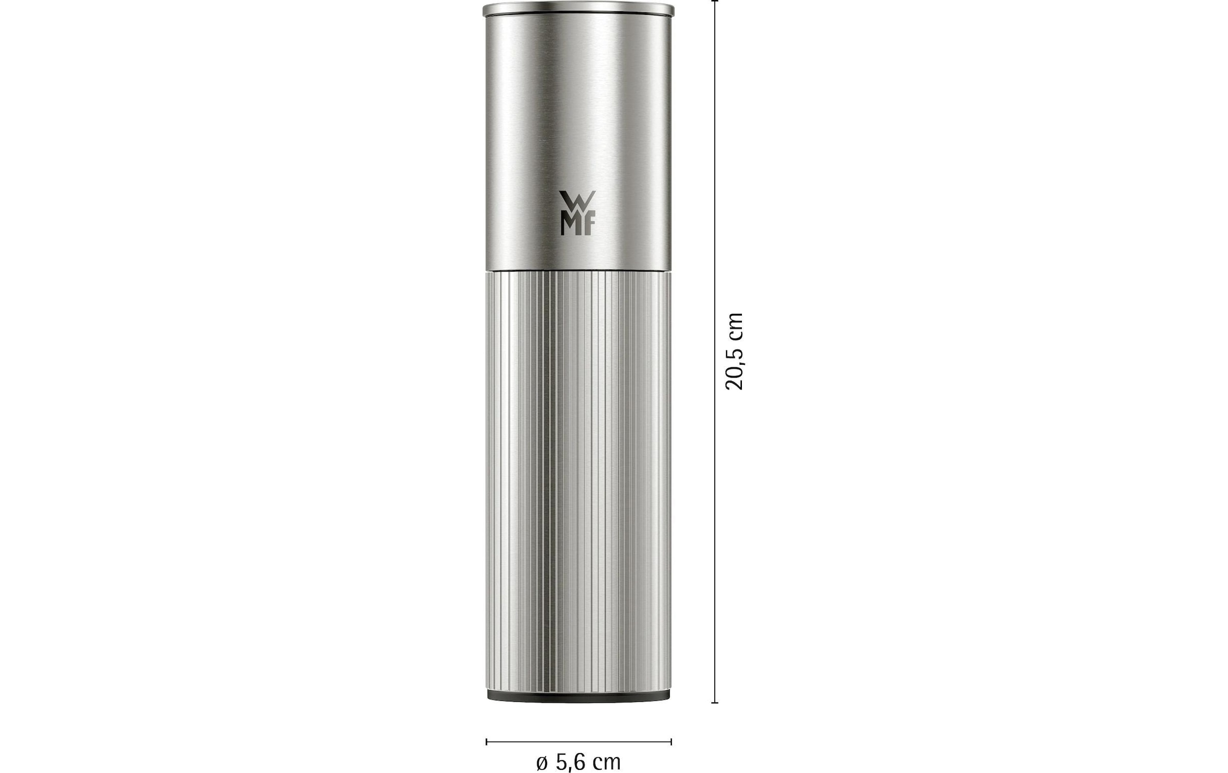WMF Gewürzmühle »Signature Pro, aus Edelstahl« Keramikmahlwerk, einstellbarer Mahlgrad, magnetischer Deckel