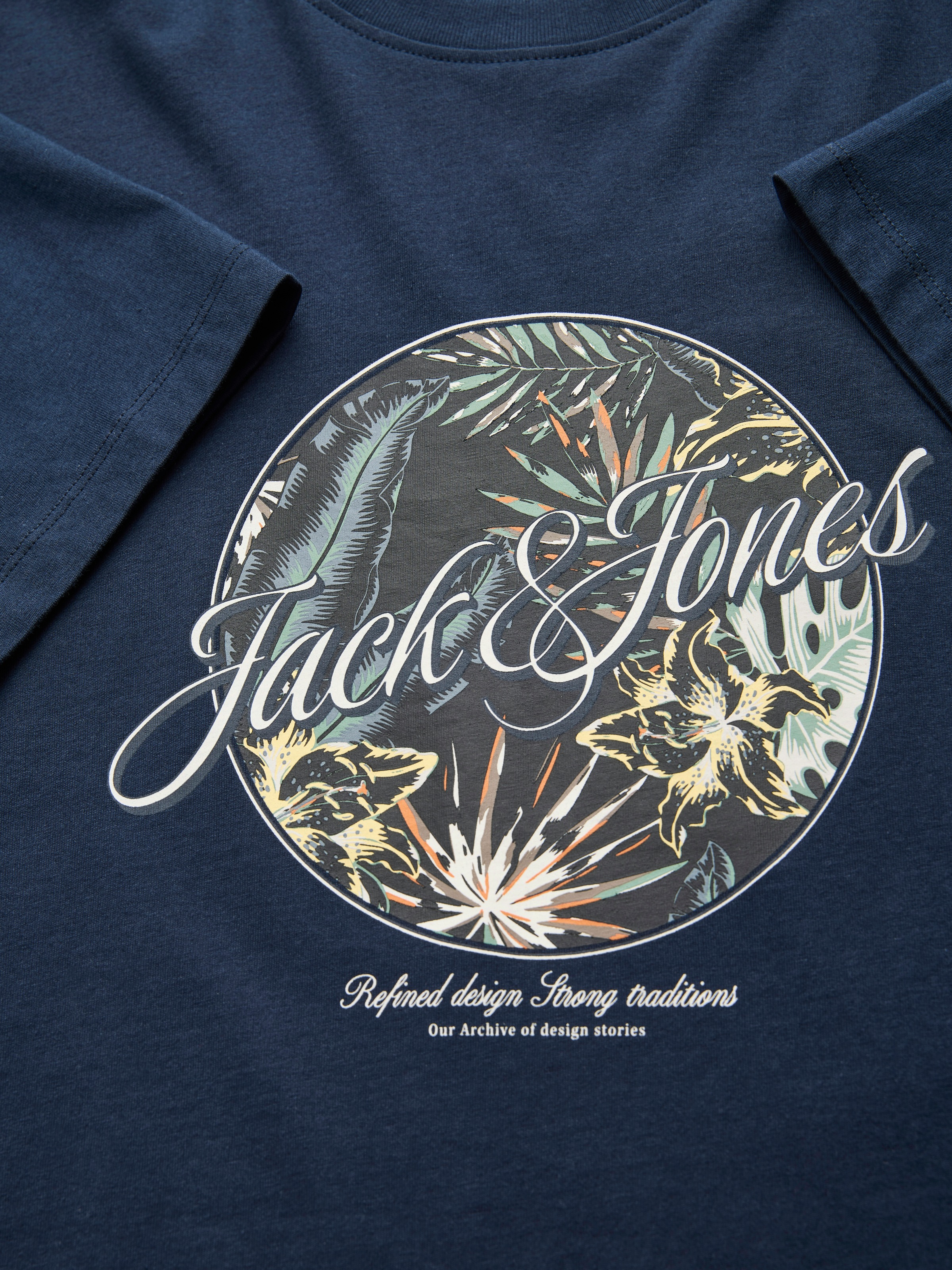 Jack & Jones Rundhalsshirt »JJHONOLULU SHAPE TEE SS CREW NECK« Baumwolle, regular fit