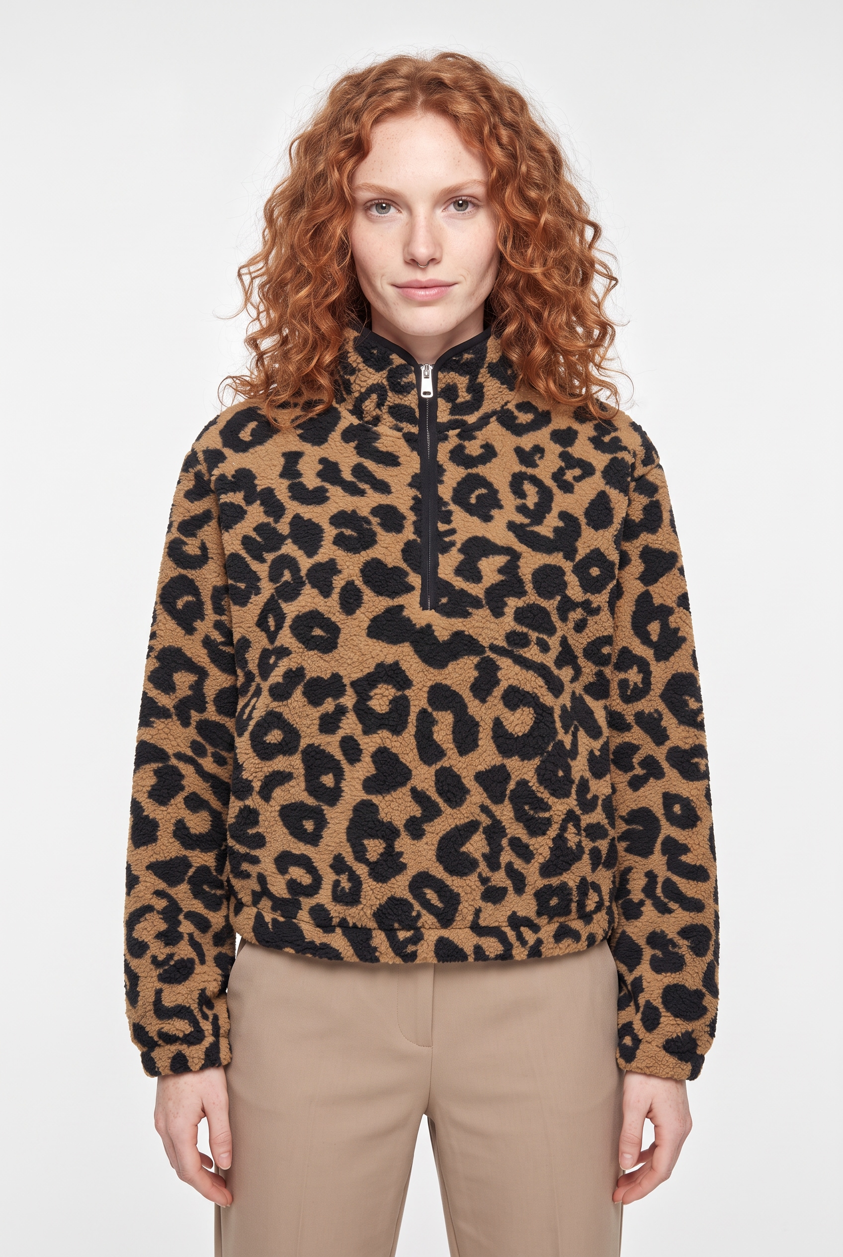 Image of ONLY Sweatshirt "ONLNEW DALLAS L/S HIGHNECK ZIP SWT NOOS", Kunstfaser, regular fit